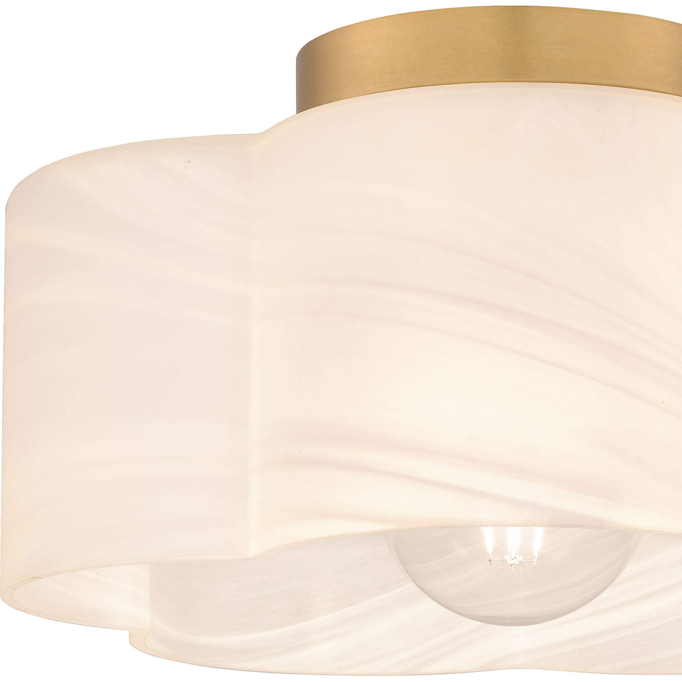 Lilly 1 Light 14 inch Brushed Weathered Brass Semi-Flush Mount Ceiling Light, Medium