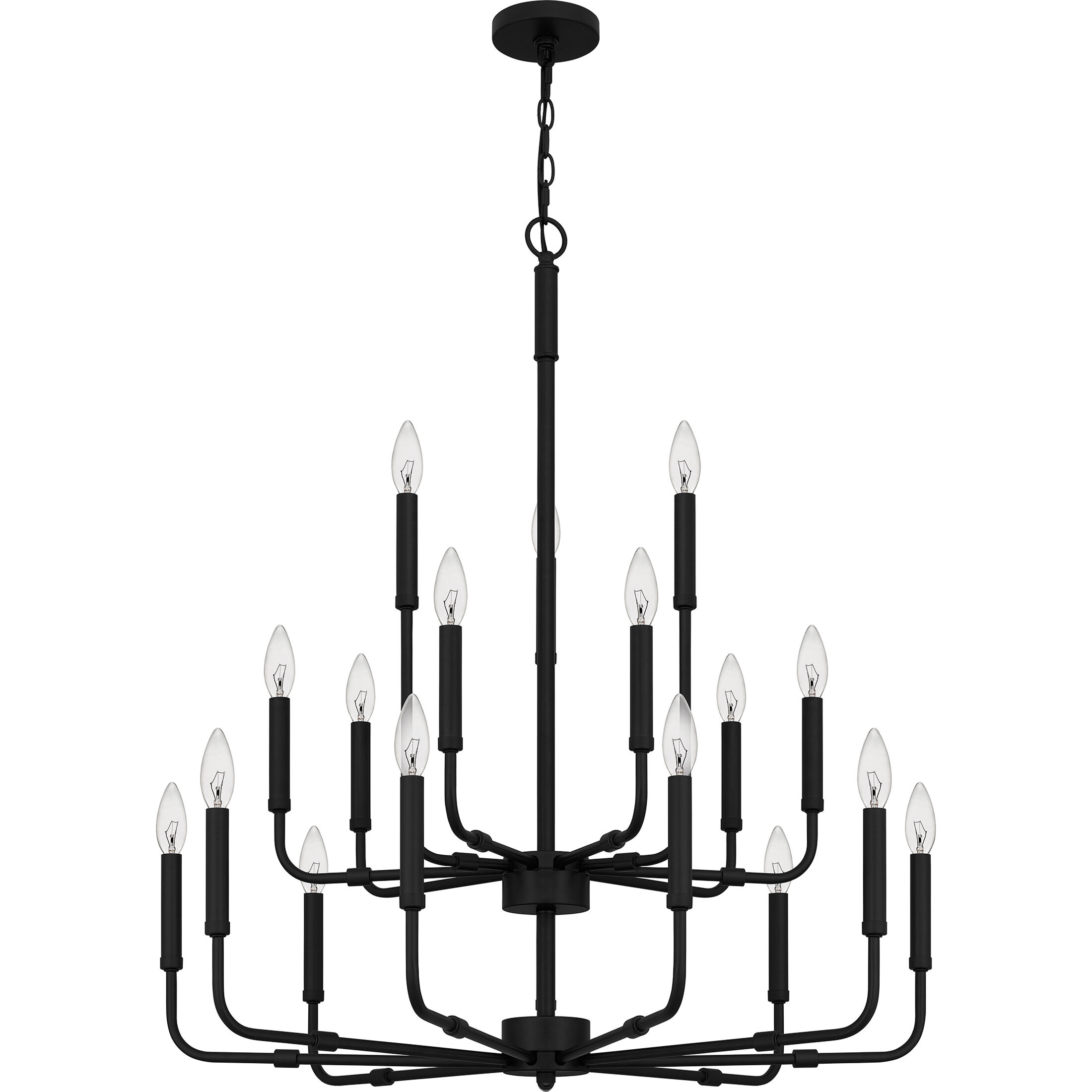 Abner 18 Light 32 inch Matte Black Chandelier Ceiling Light