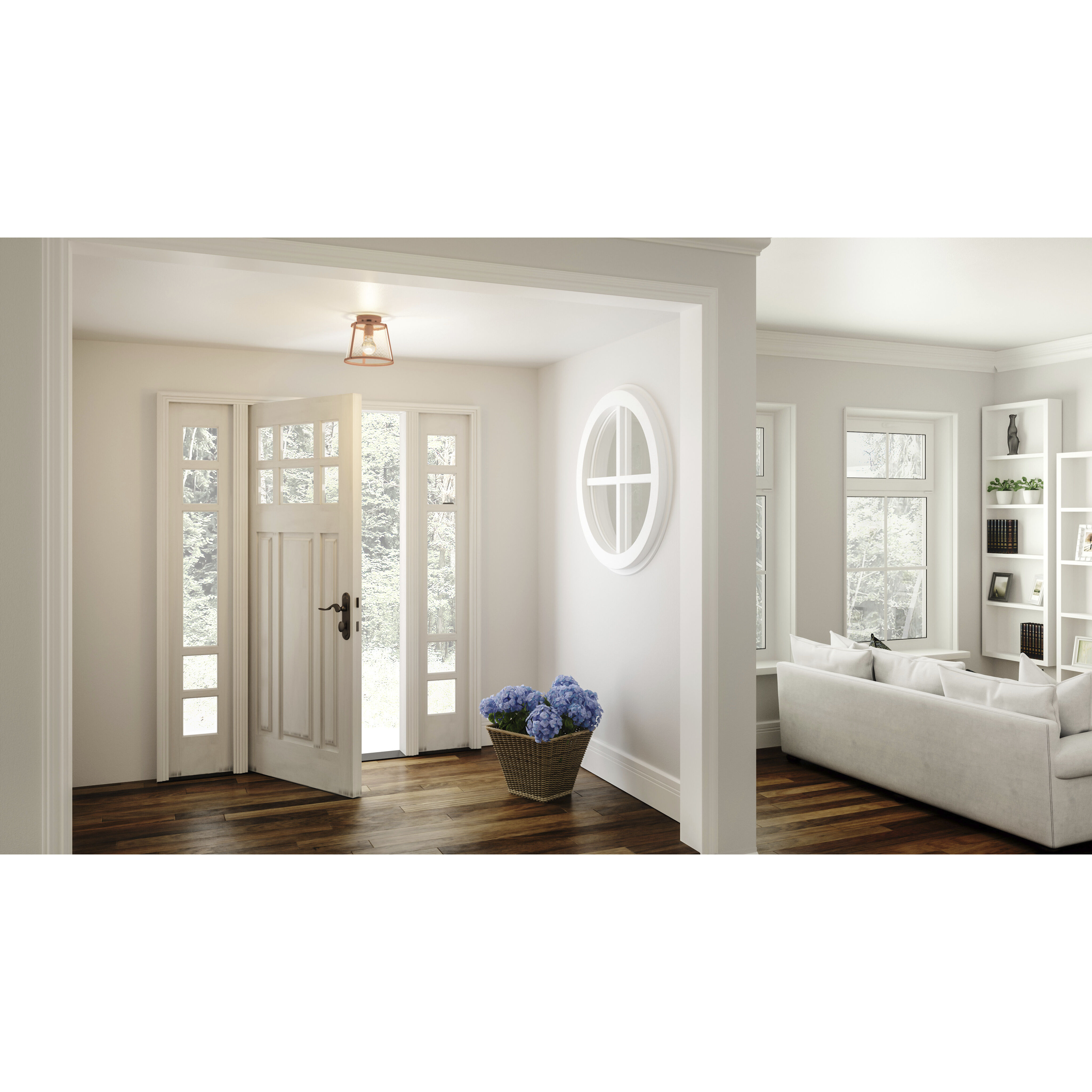 Labrant 1 Light 10.5 inch Matte Rose Gold Semi-Flush Mount Ceiling Light