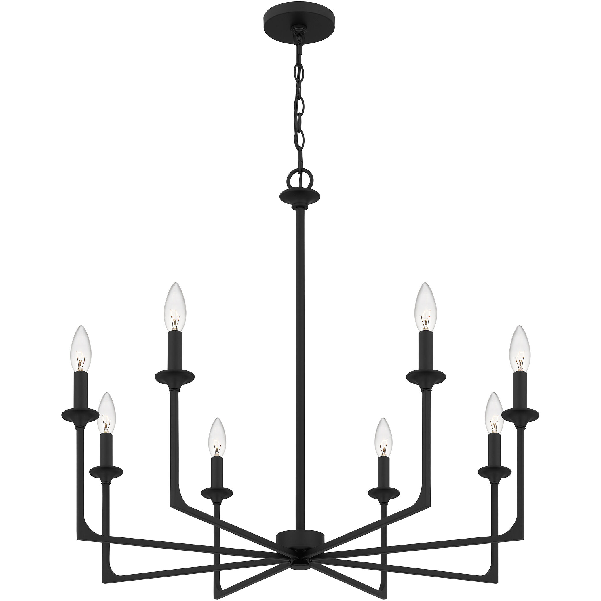 Prescott 8 Light 32 inch Matte Black Chandelier Ceiling Light