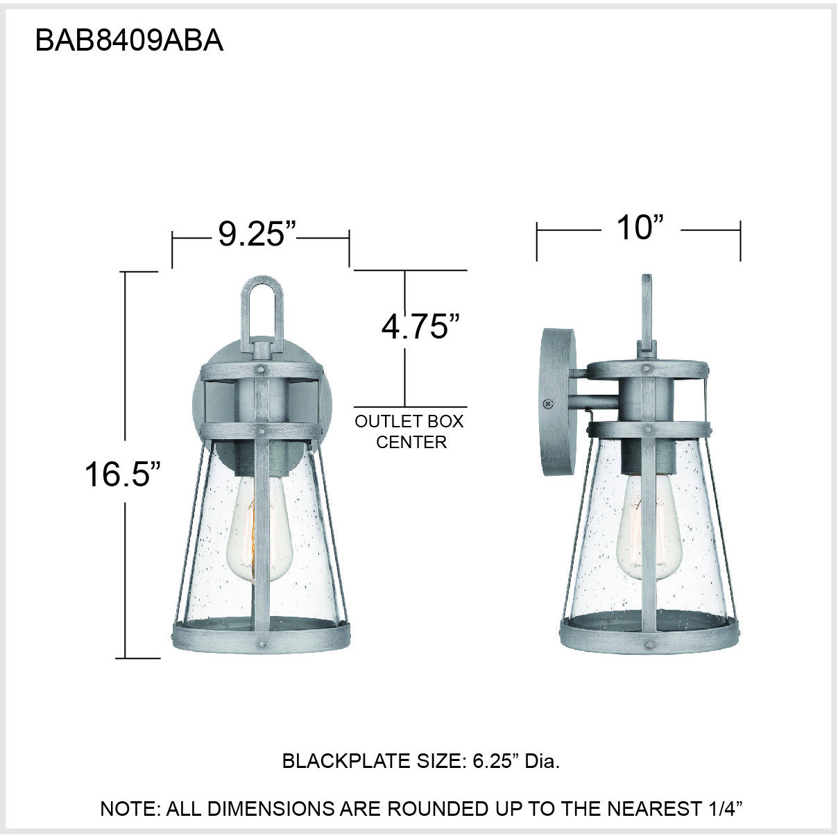 Barber 1 Light 17 inch Antique Brushed Aluminum Outdoor Wall Lantern