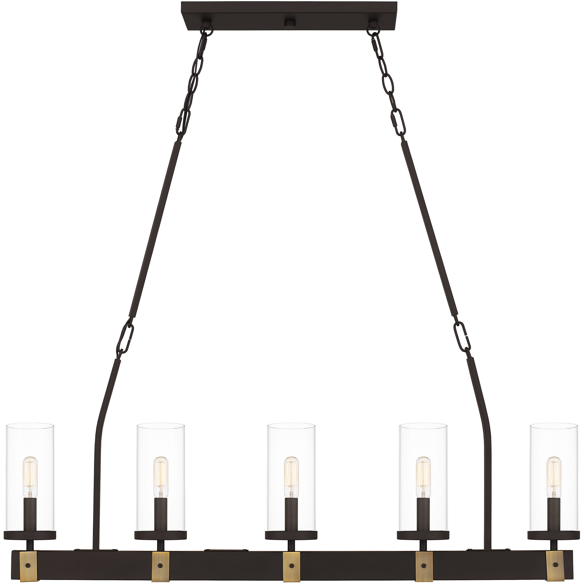 Lisbon 5 Light 39.5 inch Old Bronze Island Light Ceiling Light