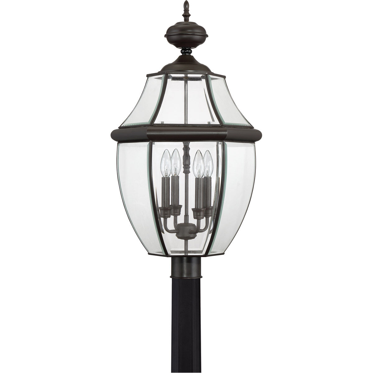 Newbury 4 Light 30 inch Medici Bronze Outdoor Post Lantern