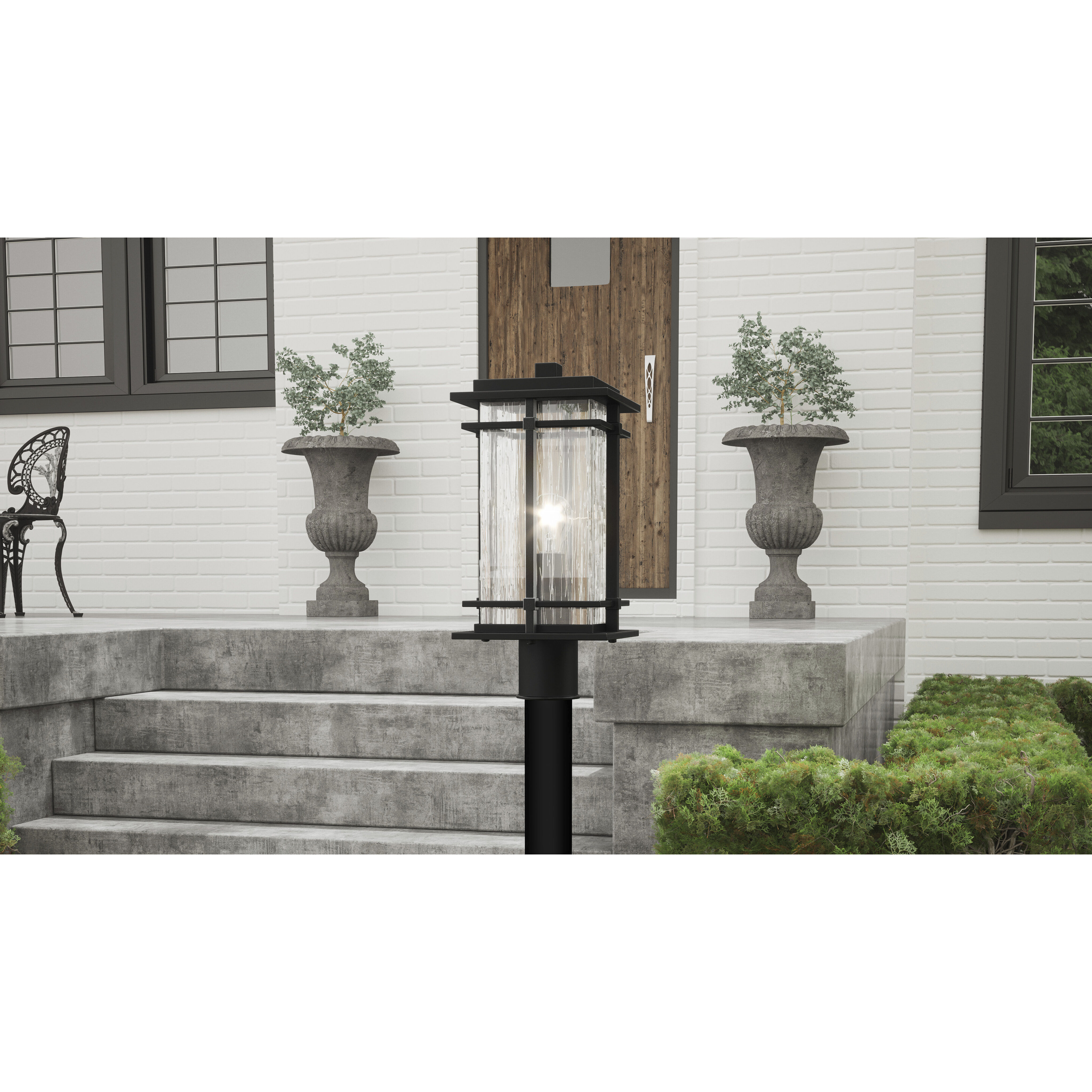 McAlister 1 Light 17 inch Earth Black Outdoor Post Lantern