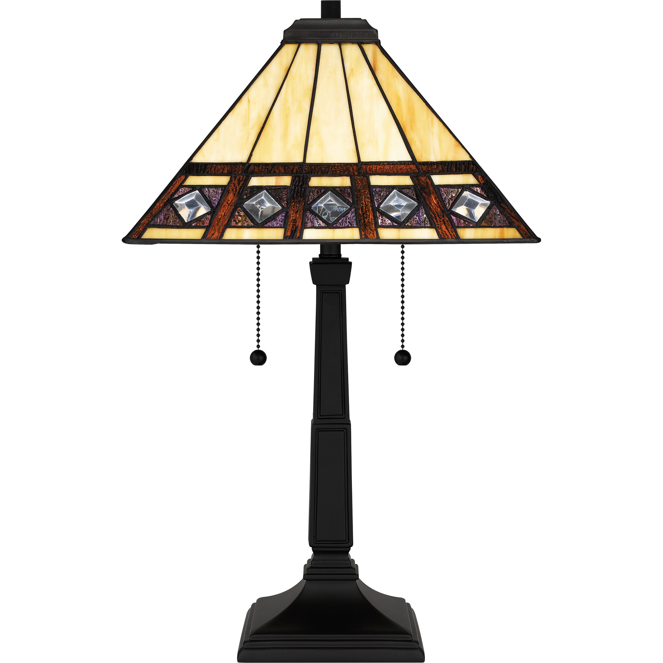 Chardonnay 23 inch 75.00 watt Matte Black Table Lamp Portable Light, Tiffany