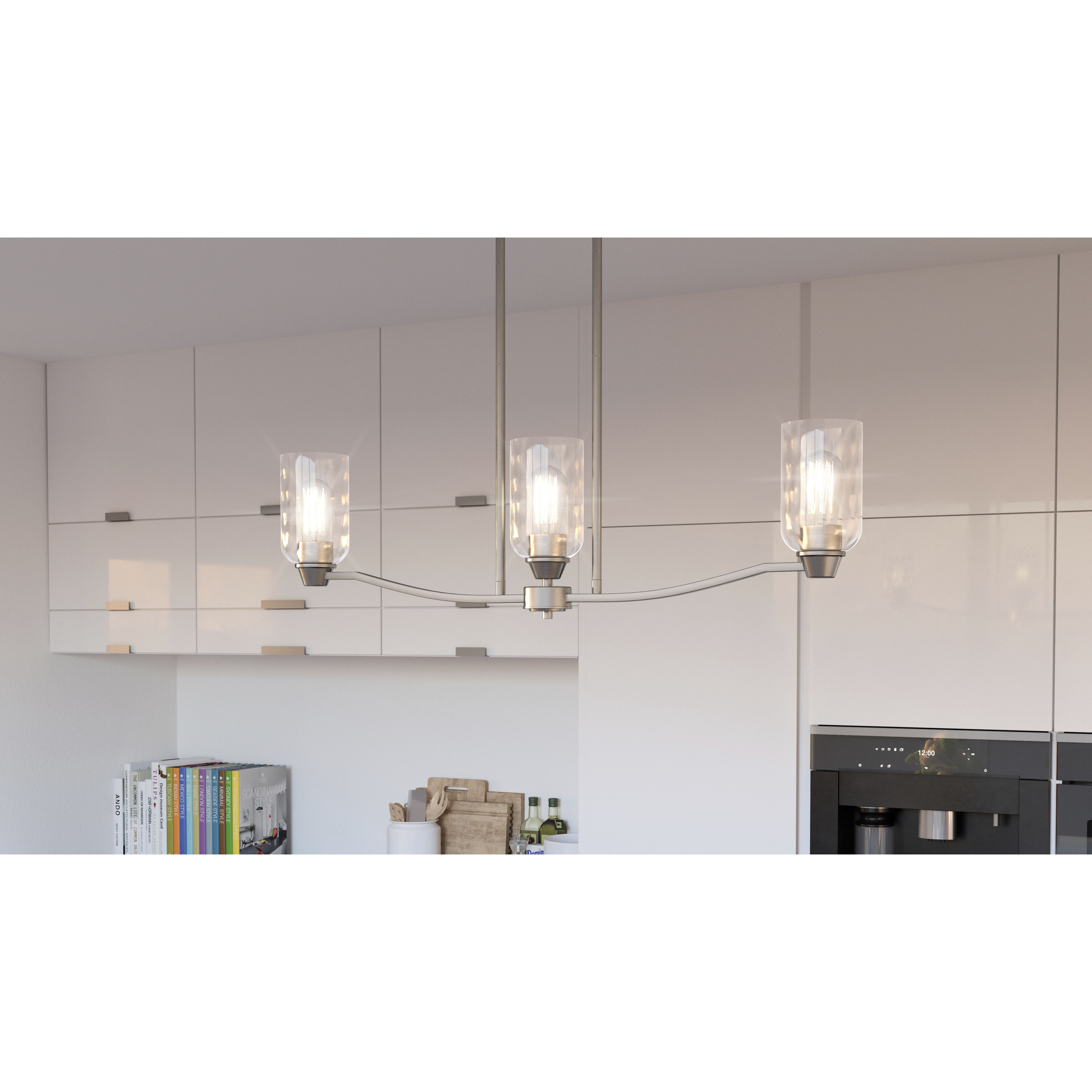 Acacia 3 Light 35 inch Brushed Nickel Island Light Ceiling Light