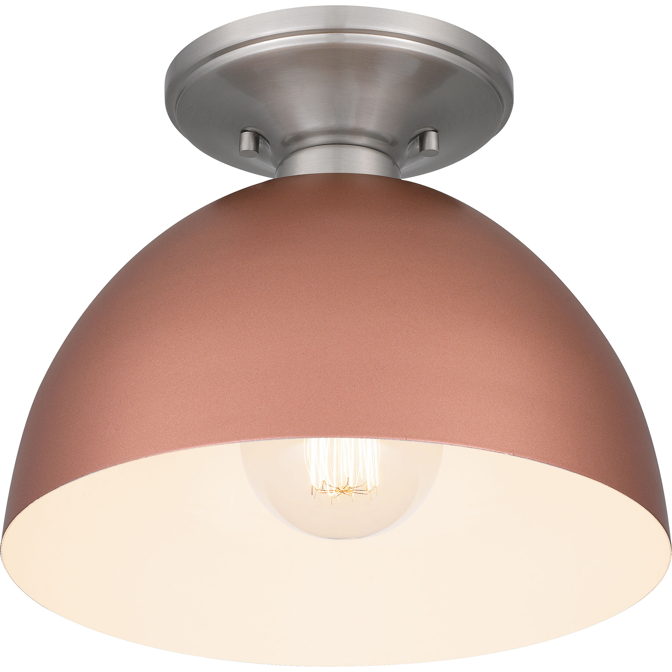 Eason 1 Light 10 inch Matte Rose Gold Semi-Flush Mount Ceiling Light
