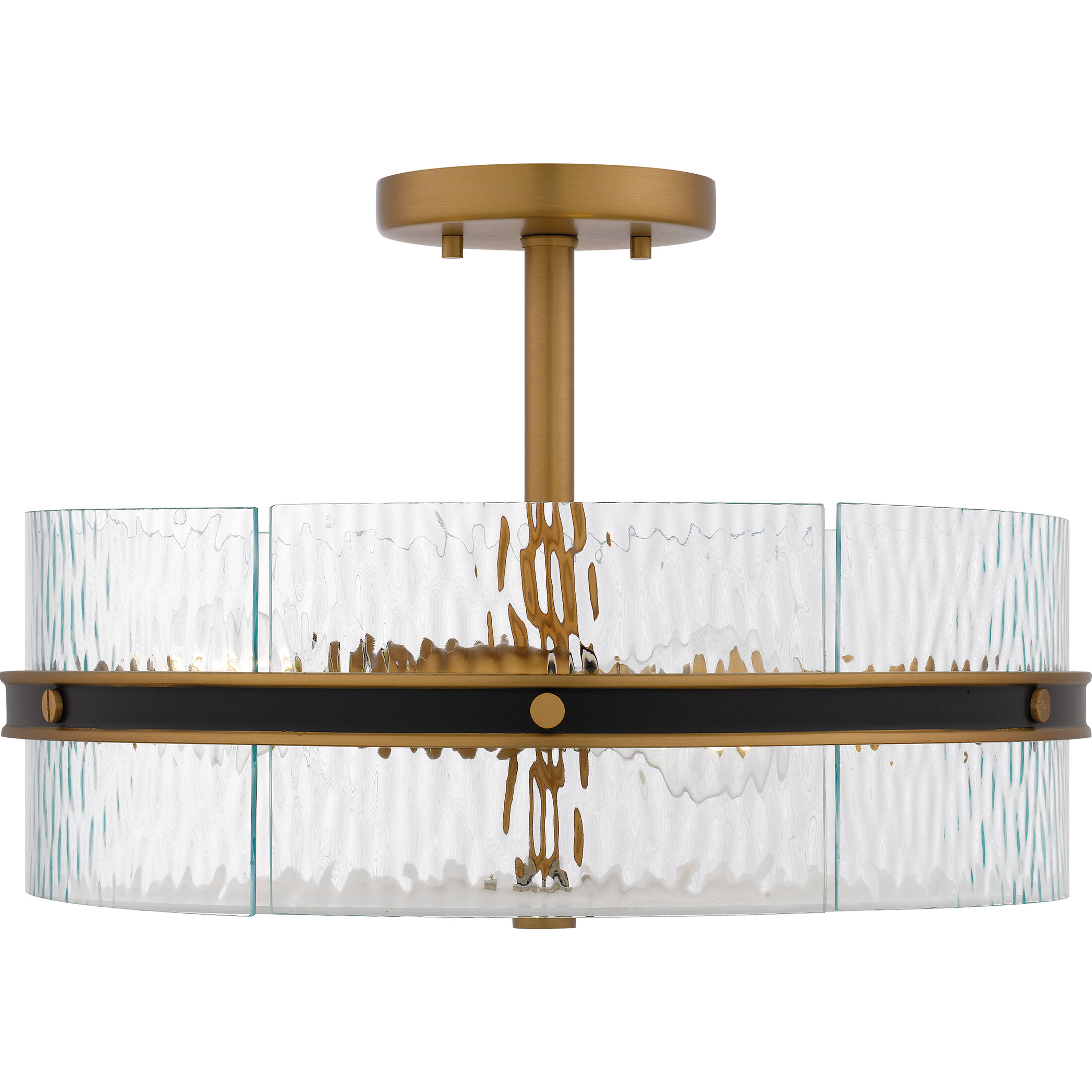 Reagan 3 Light 16 inch Matte Black Semi-Flush Mount Ceiling Light, Medium