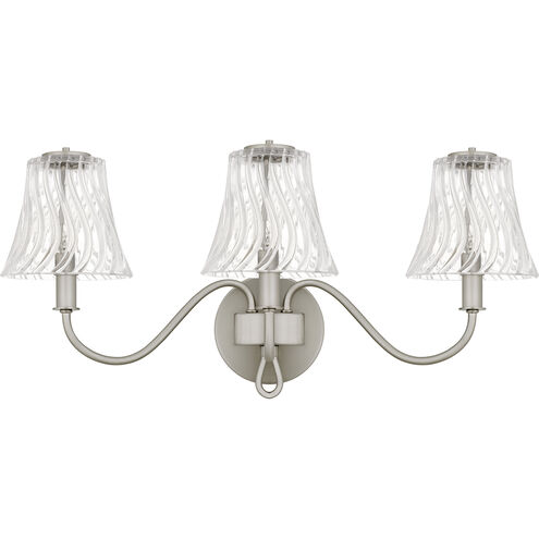McKinney 3 Light 23 inch Brushed Nickel Bath Light Wall Light