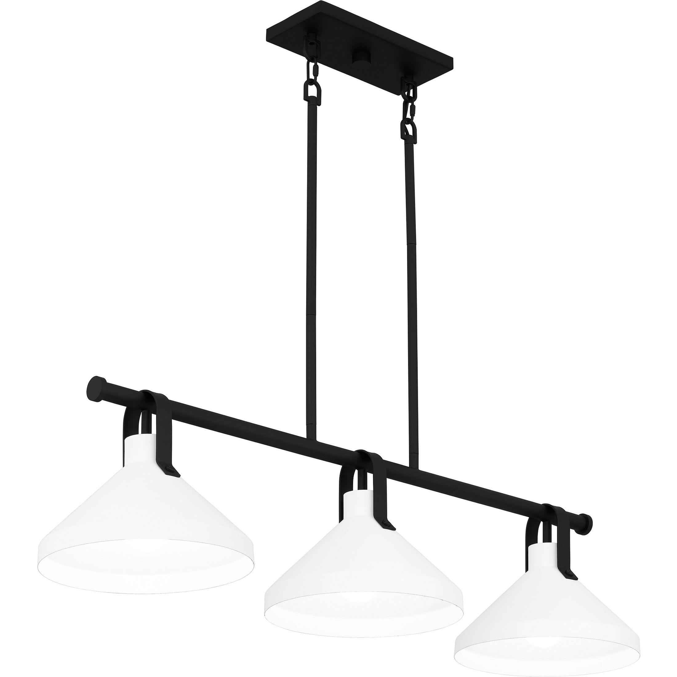 Brink 3 Light 38 inch Matte Black Island Light Ceiling Light