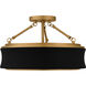 Dylan 3 Light 16 inch Matte Black Semi-Flush Mount Ceiling Light, Medium