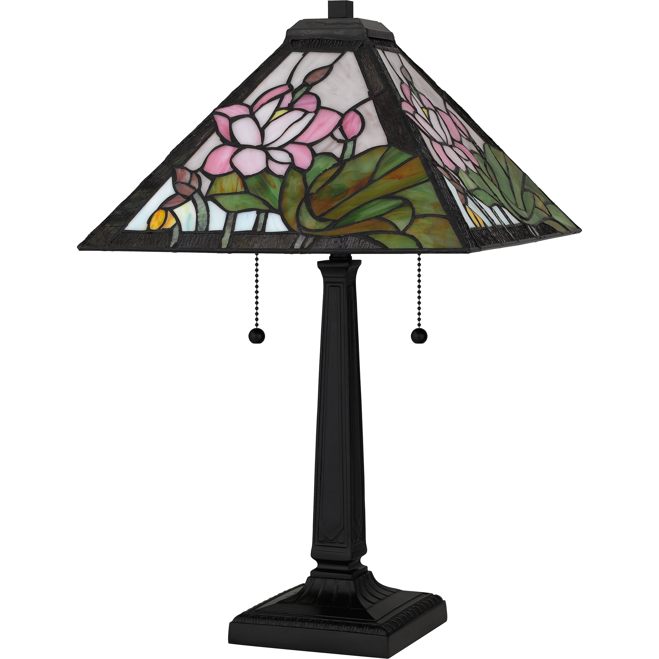 Herron 23 inch 75.00 watt Matte Black Table Lamp Portable Light, Tiffany