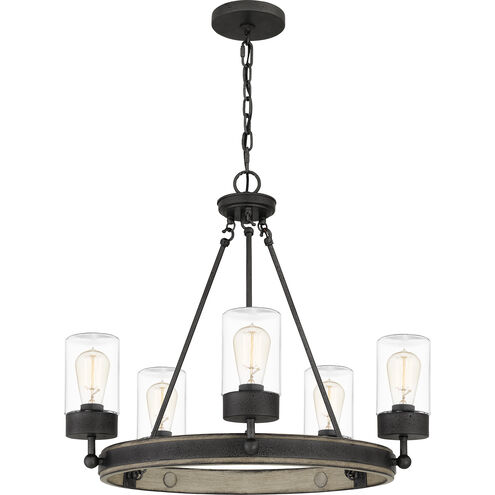 Kelleher 5 Light 25.25 inch Distressed Iron Chandelier Ceiling Light
