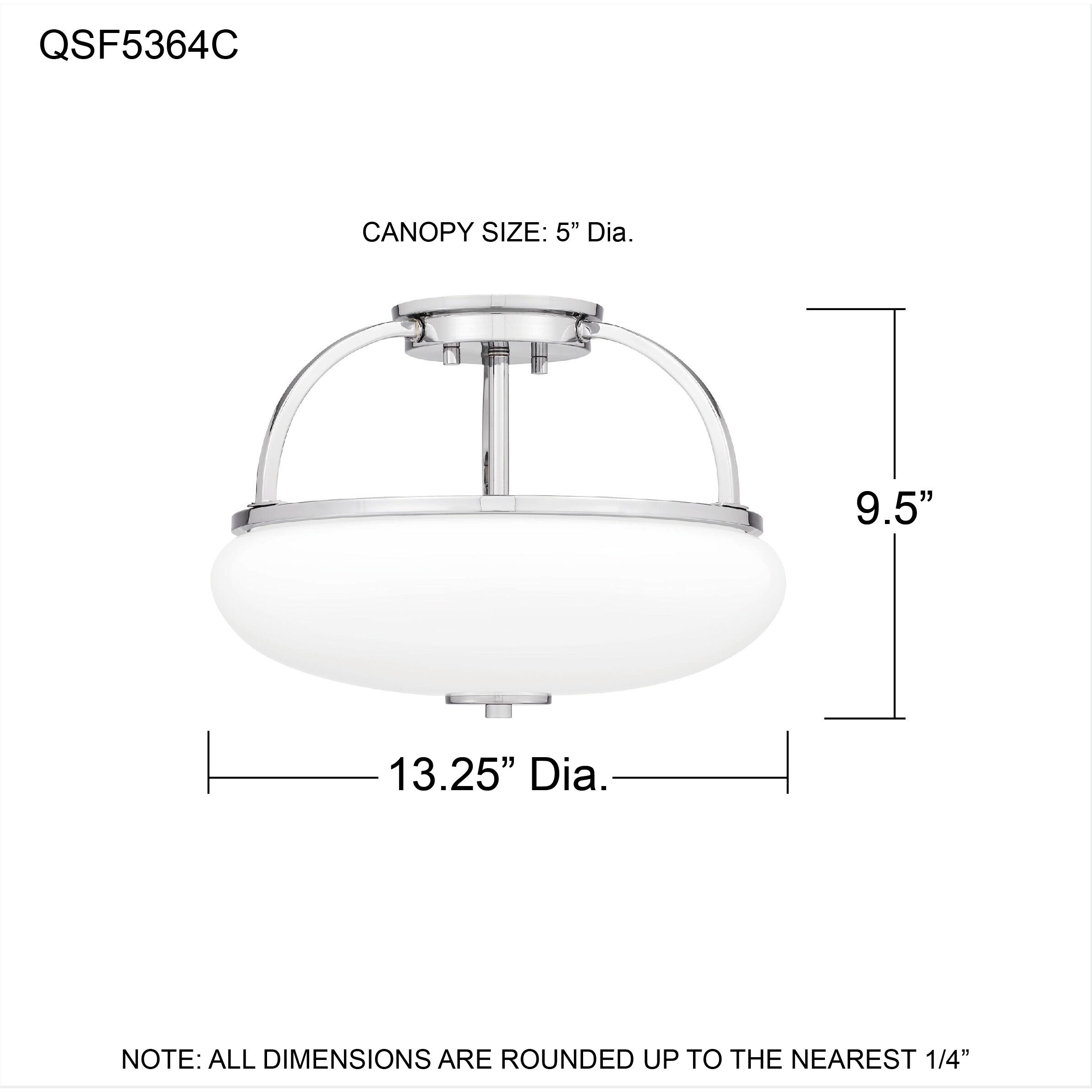 Easton 3 Light 13.25 inch Polished Chrome Semi-Flush Mount Ceiling Light