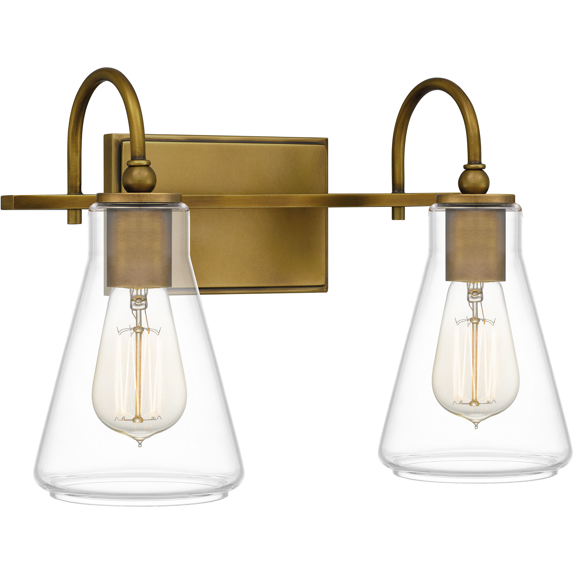 Boyton 2 Light 16 inch Weathered Brass Bath Light Wall Light