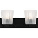 Gray 2 Light 16 inch Matte Black Bath Light Wall Light, Medium