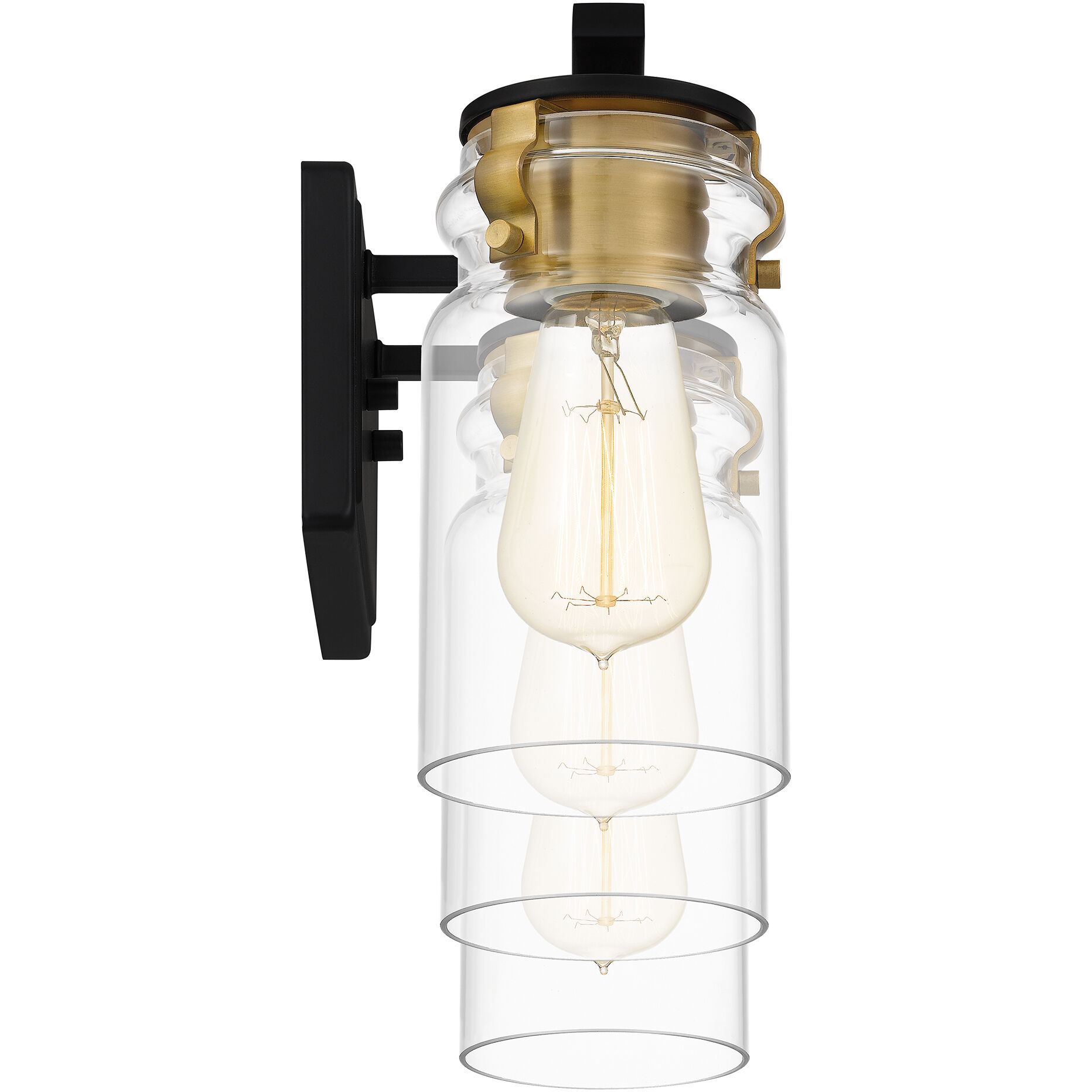 Keesey 3 Light 24 inch Matte Black Bath Light Wall Light