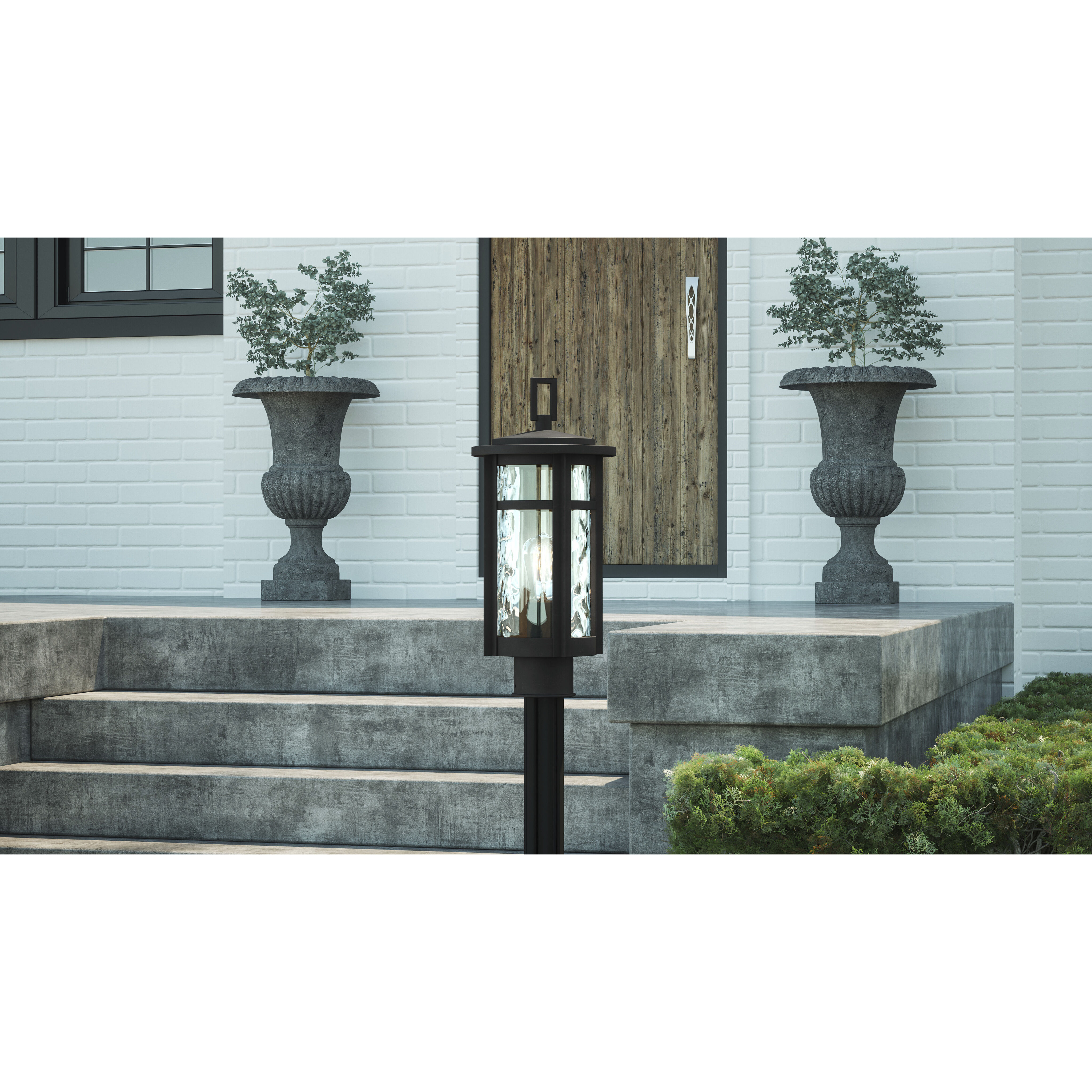 Uma 1 Light 17.25 inch Matte Black Outdoor Post Lantern, Large