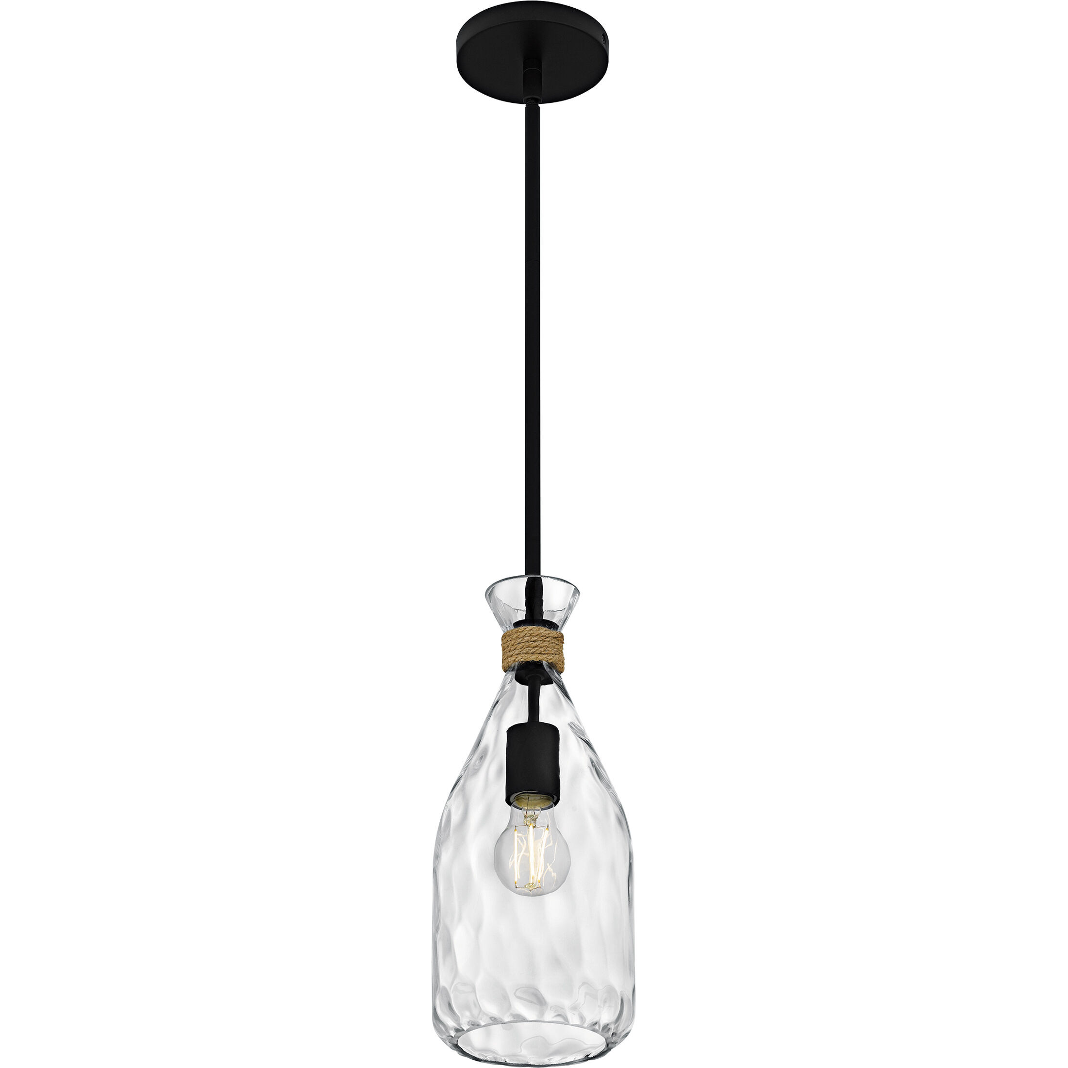 Govada 1 Light 6 inch Matte Black Mini Pendant Ceiling Light, Small