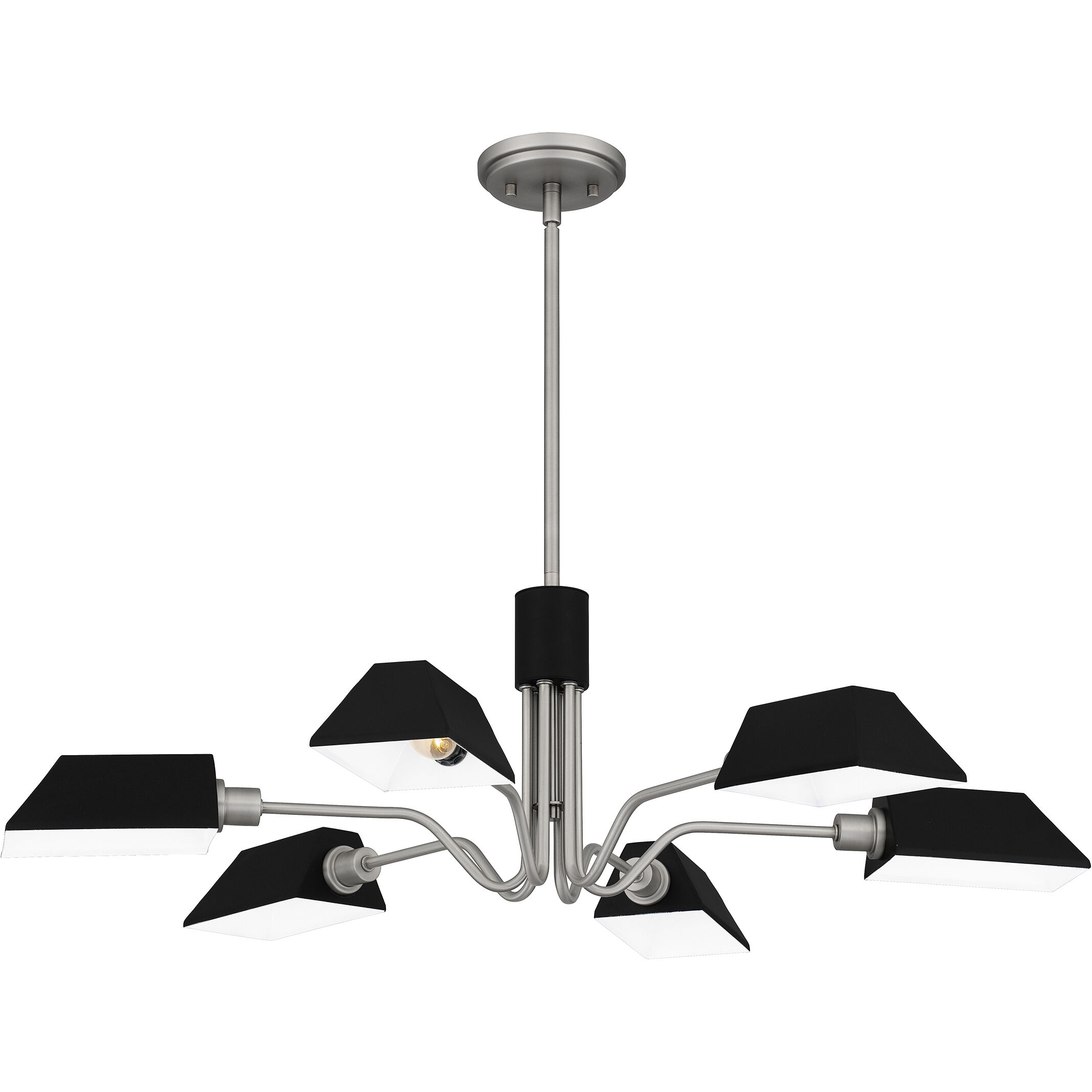 Sienna 6 Light 34.5 inch Antique Nickel Chandelier Ceiling Light