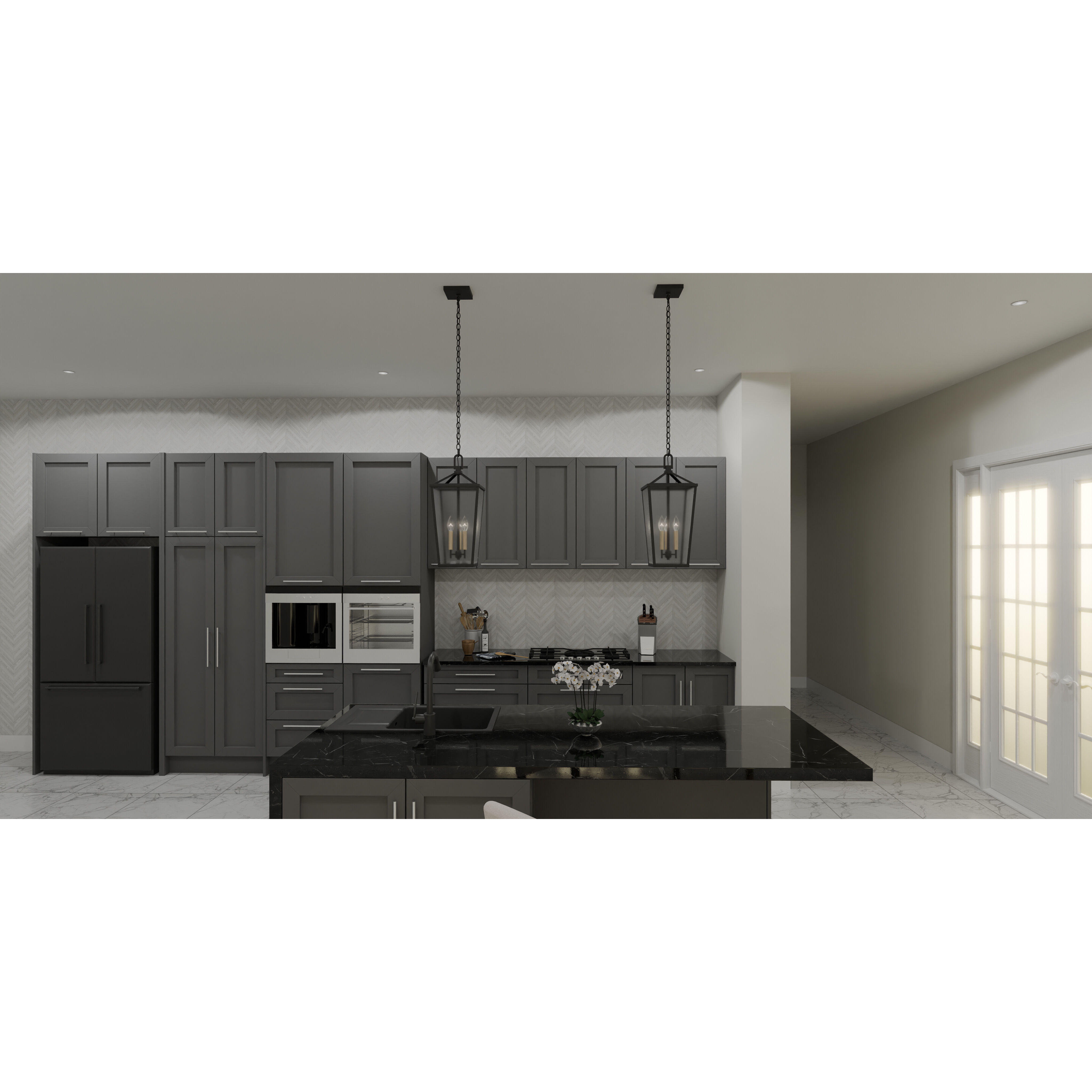 Hull 3 Light 9.5 inch Matte Black Mini Pendant Ceiling Light, Small