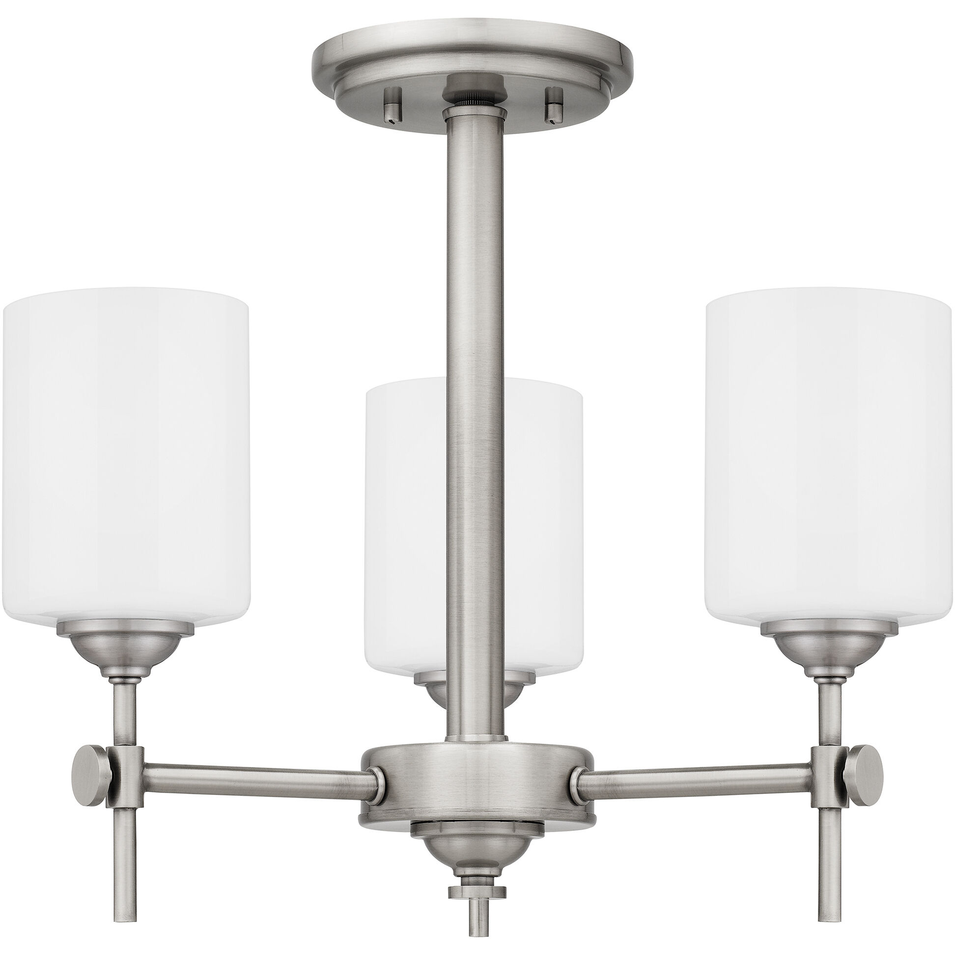 Aria 3 Light 17 inch Antique Polished Nickel Semi-Flush Mount Ceiling Light