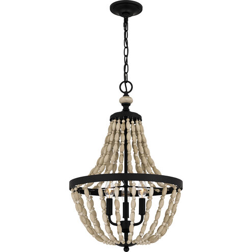 Magnolia 3 Light 16 inch Matte Black Pendant Ceiling Light