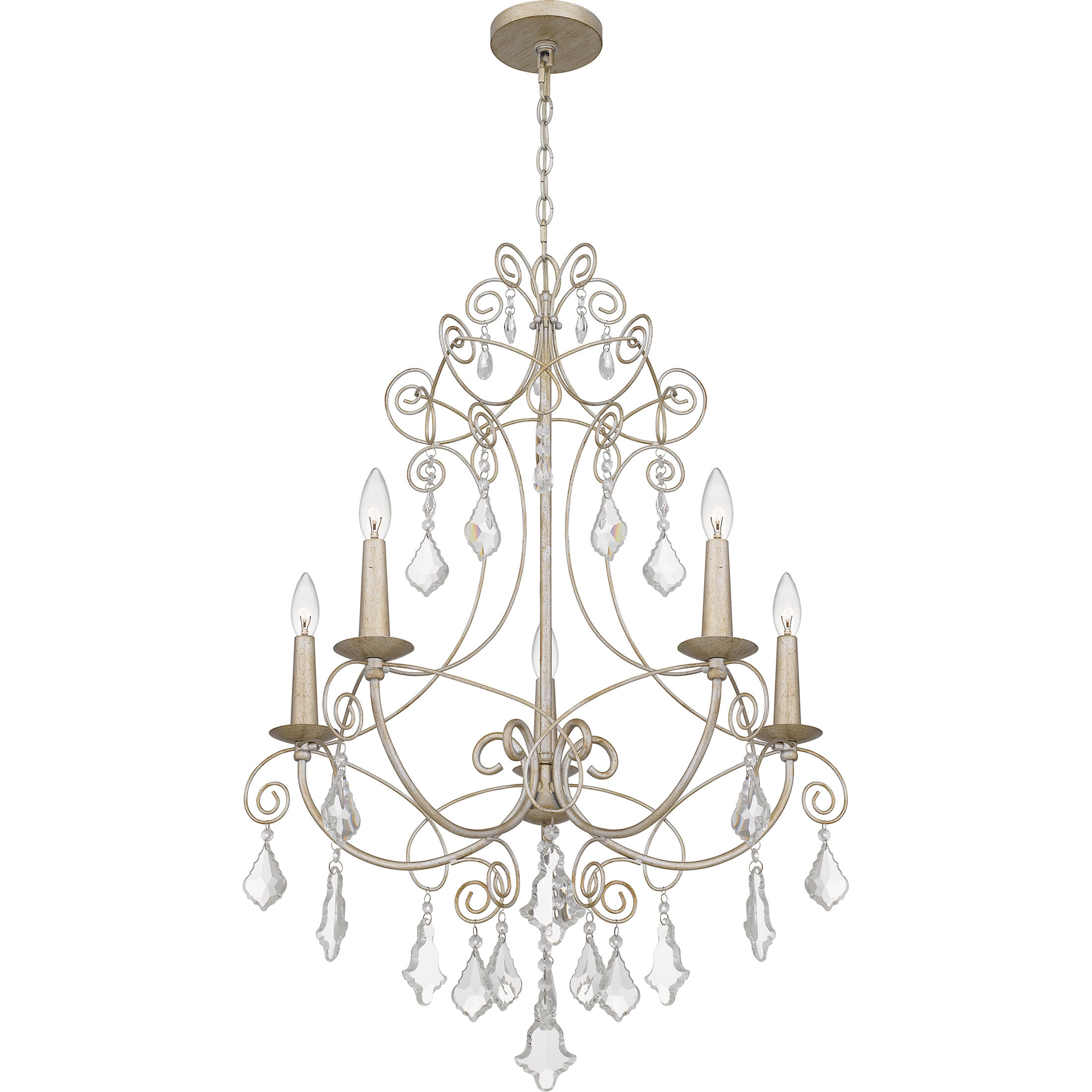 Merida 5 Light 28 inch Vintage Gold Chandelier Ceiling Light