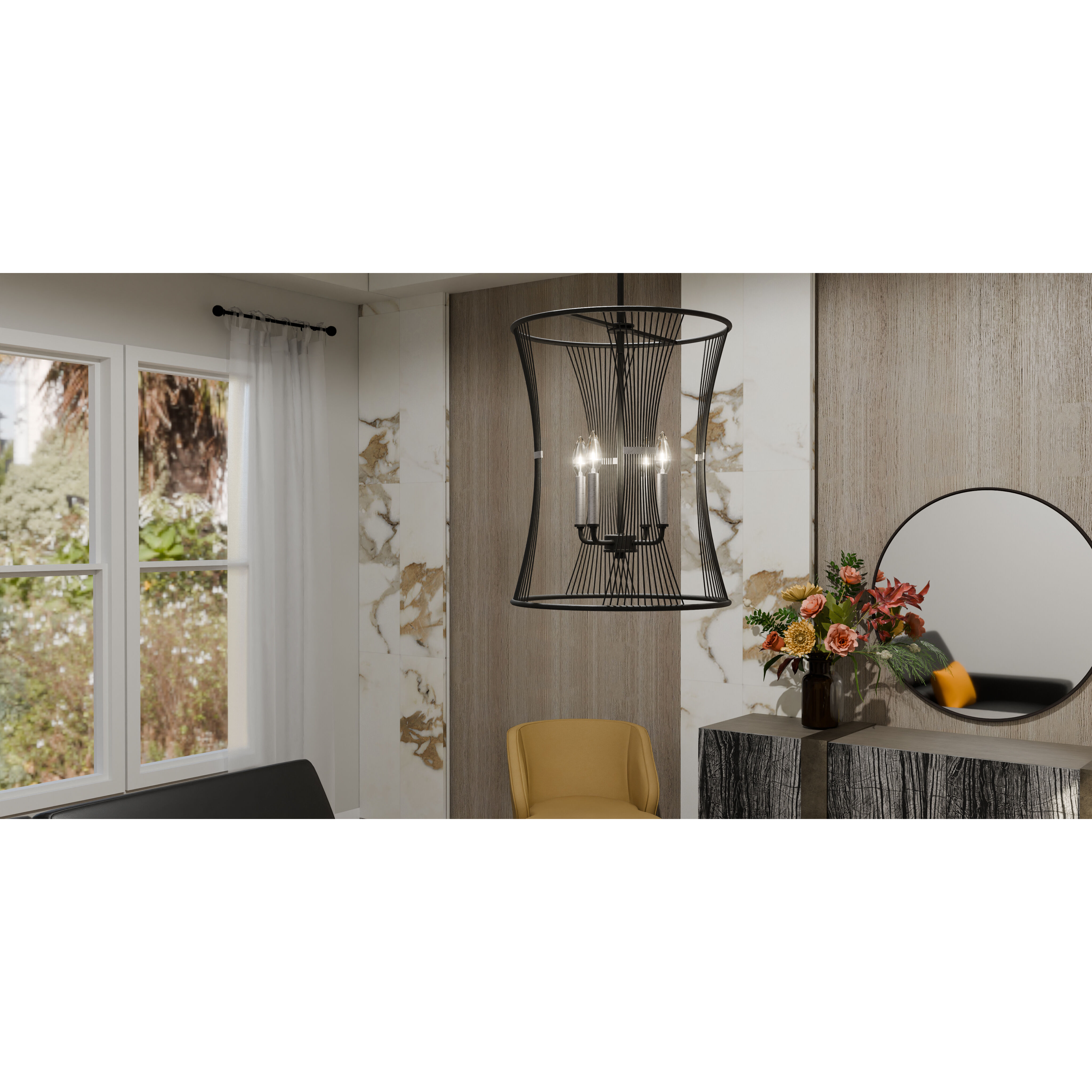 Leiland 4 Light 16 inch Matte Black Pendant Ceiling Light