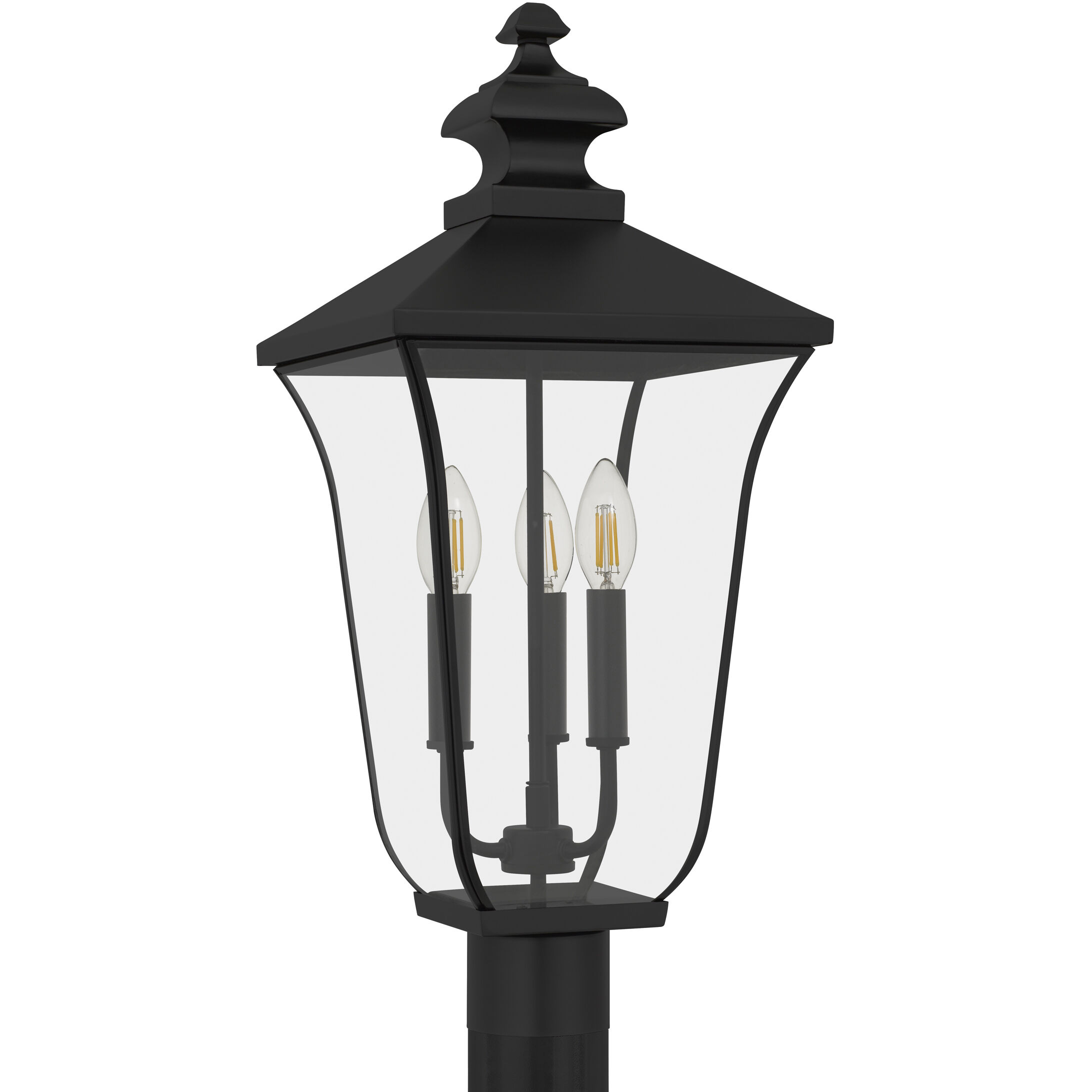Farley 3 Light 22.75 inch Matte Black Outdoor Post Lantern