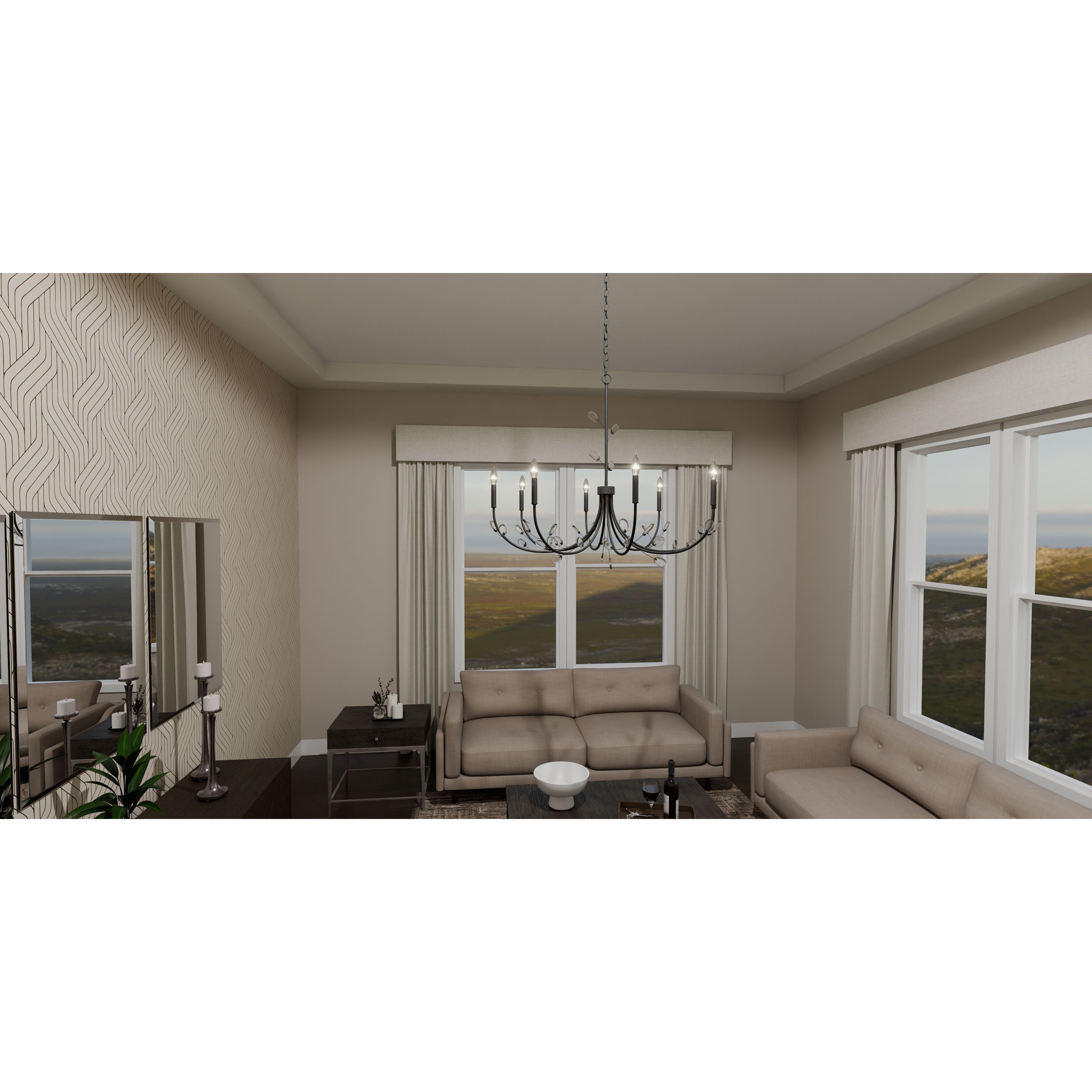 Heiress 8 Light 40 inch Matte Black Chandelier Ceiling Light