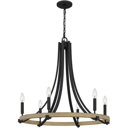 Colombes 6 Light 28 inch Grey Ash Chandelier Ceiling Light