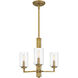 Sunburst 3 Light 18 inch Weathered Brass Chandelier Ceiling Light