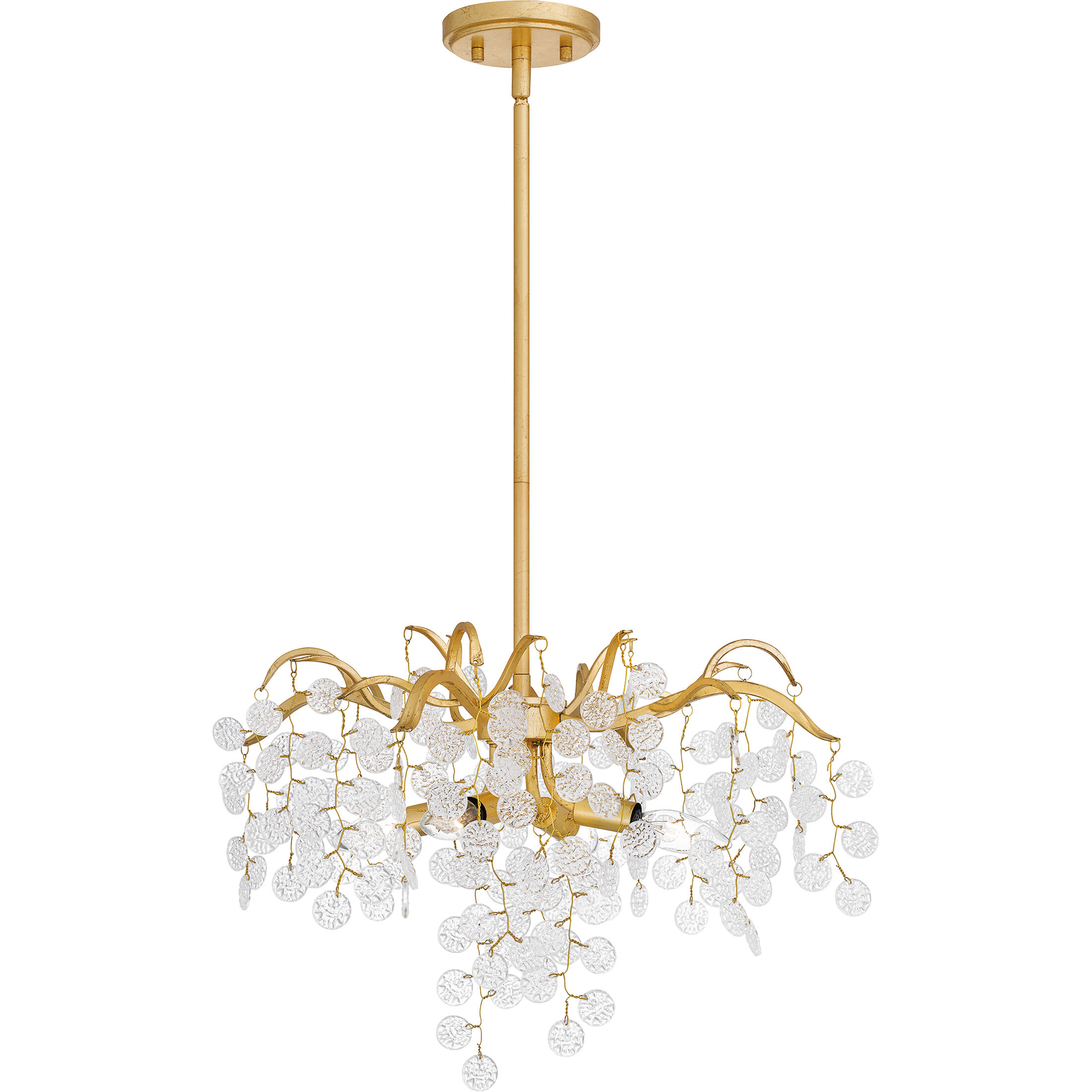Maple 4 Light 22 inch Gold Leaf Pendant Ceiling Light