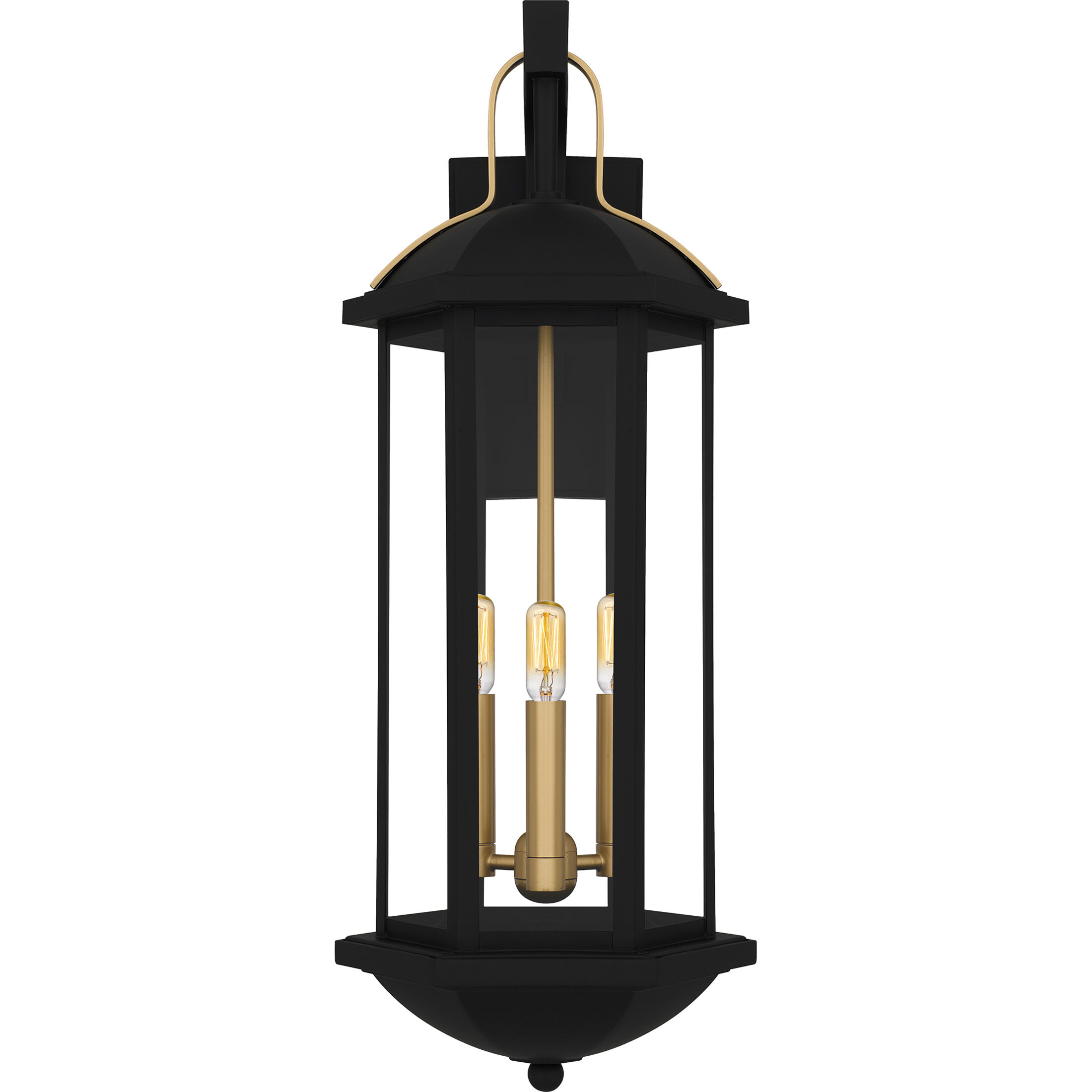 Crestfield 3 Light 26.25 inch Matte Black Outdoor Wall Lantern, Large