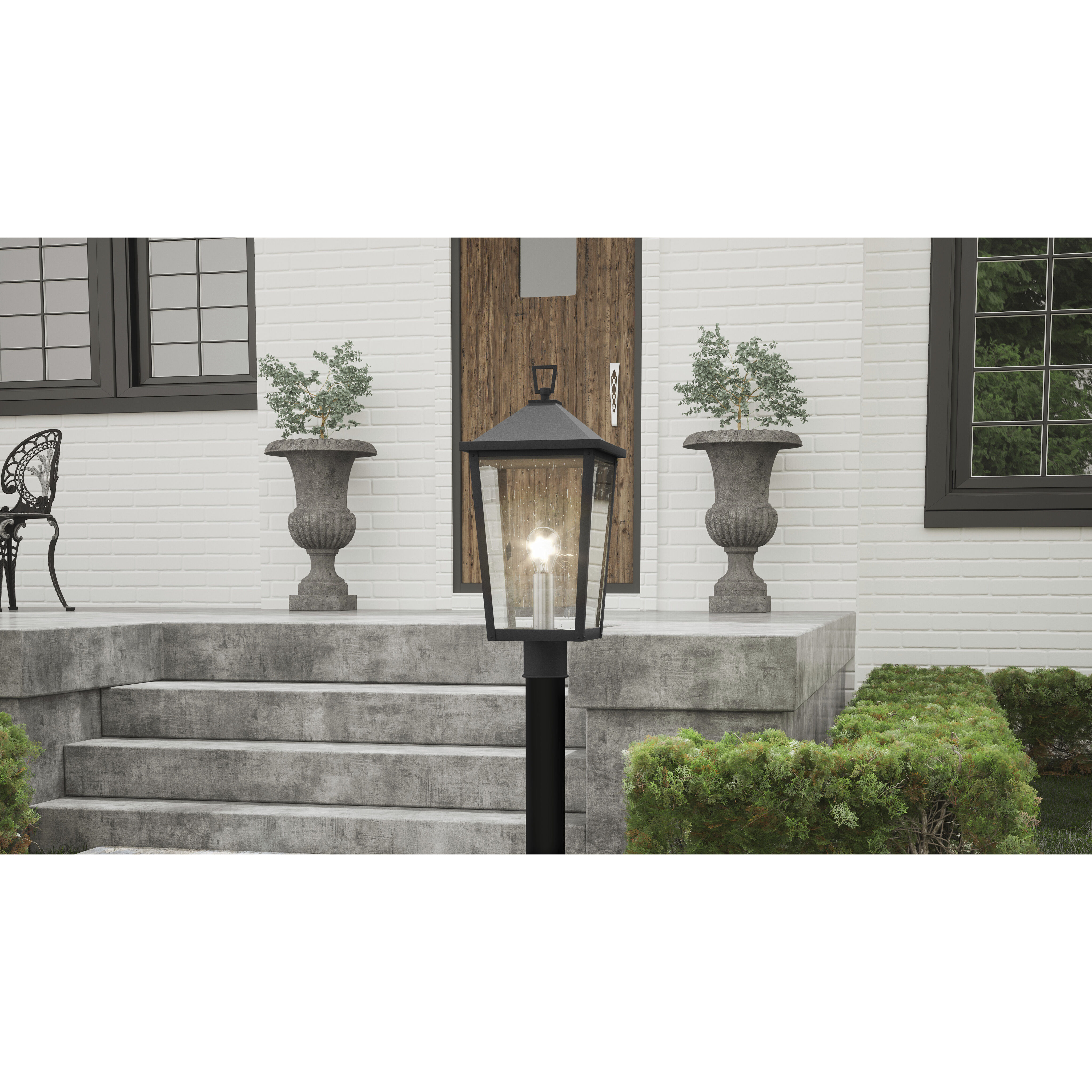 Stoneleigh 1 Light 22 inch Mottled Black Outdoor Post Lantern