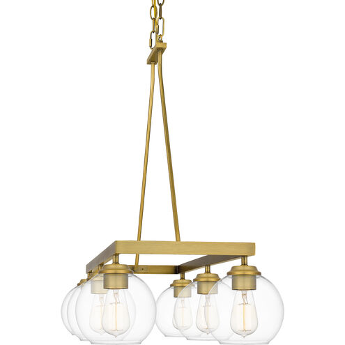 Celadon 6 Light 37.5 inch Aged Brass Island Light Ceiling Light