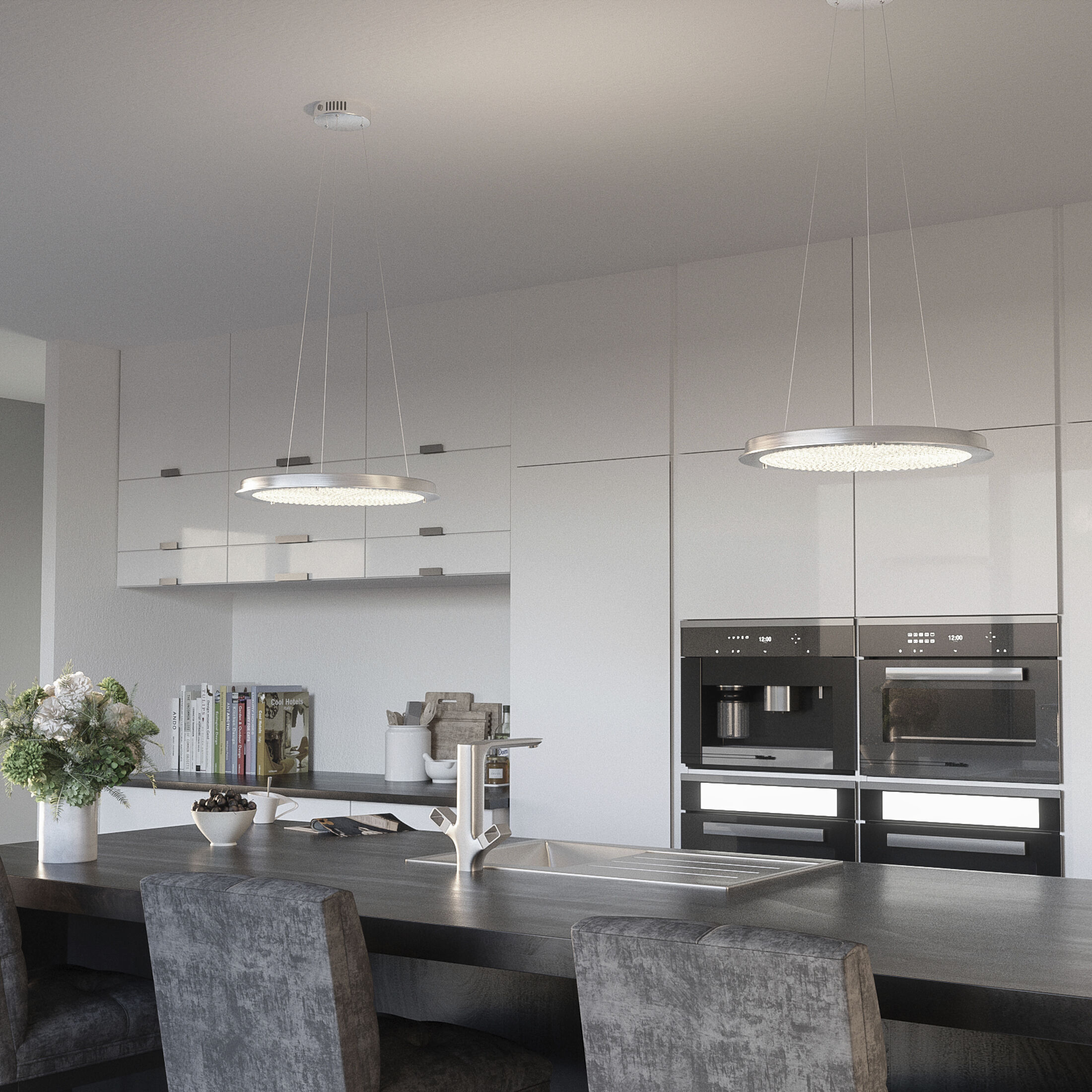 Blaze LED 21 inch Polished Chrome Pendant Ceiling Light