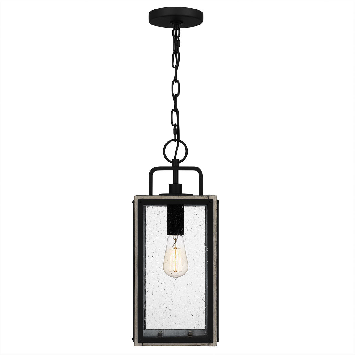 Bramshaw 1 Light 8 inch Matte Black Outdoor Hanging Lantern