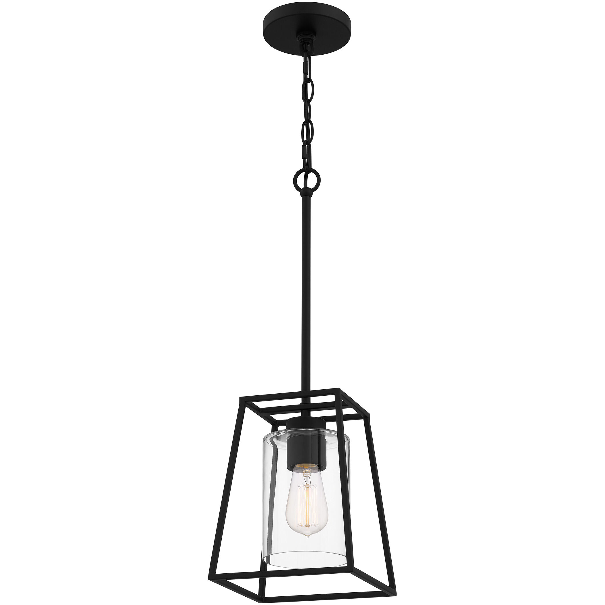Prescott 1 Light 8 inch Matte Black Mini Pendant Ceiling Light, Small