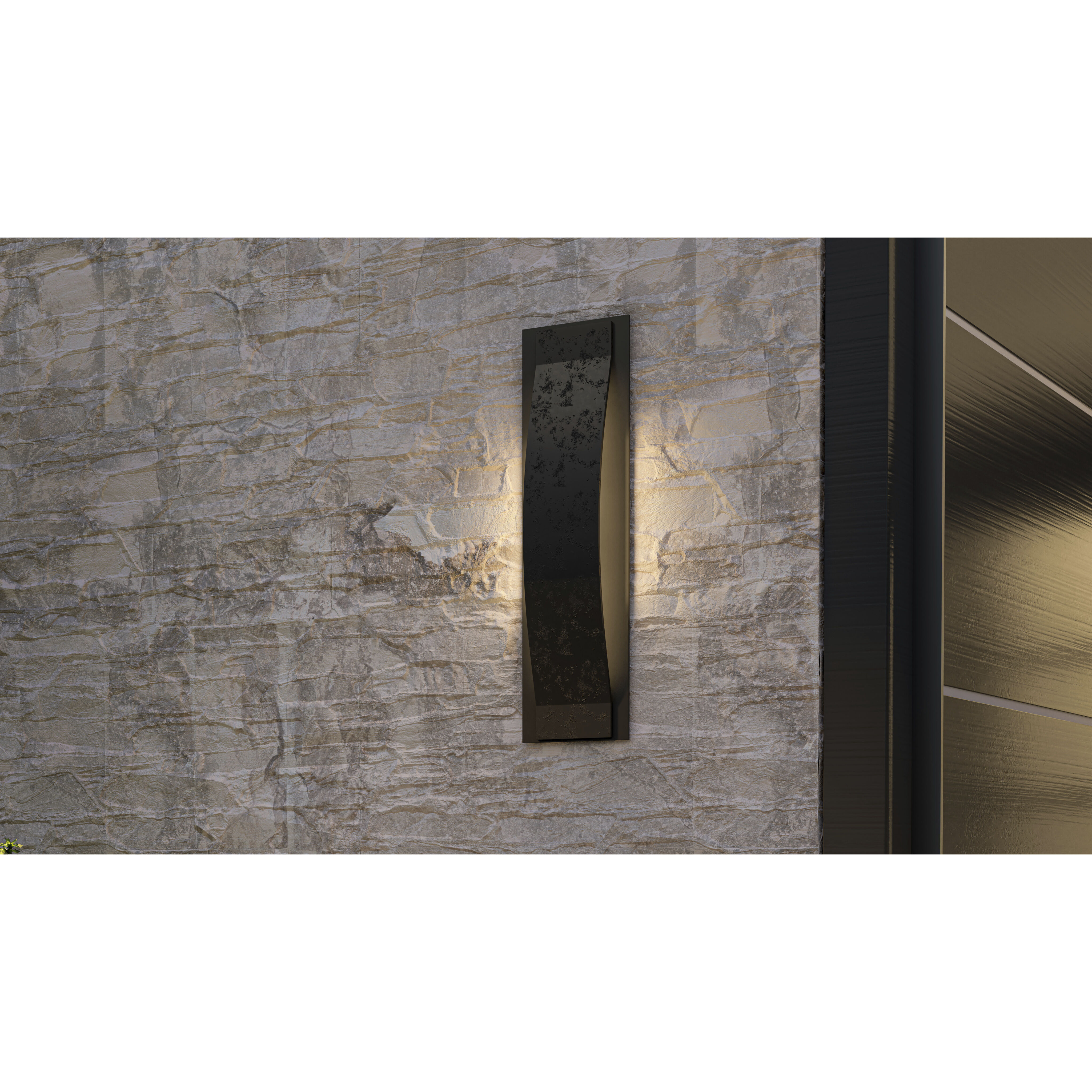 Onyx LED 18 inch Earth Black Outdoor Wall Lantern, Medium