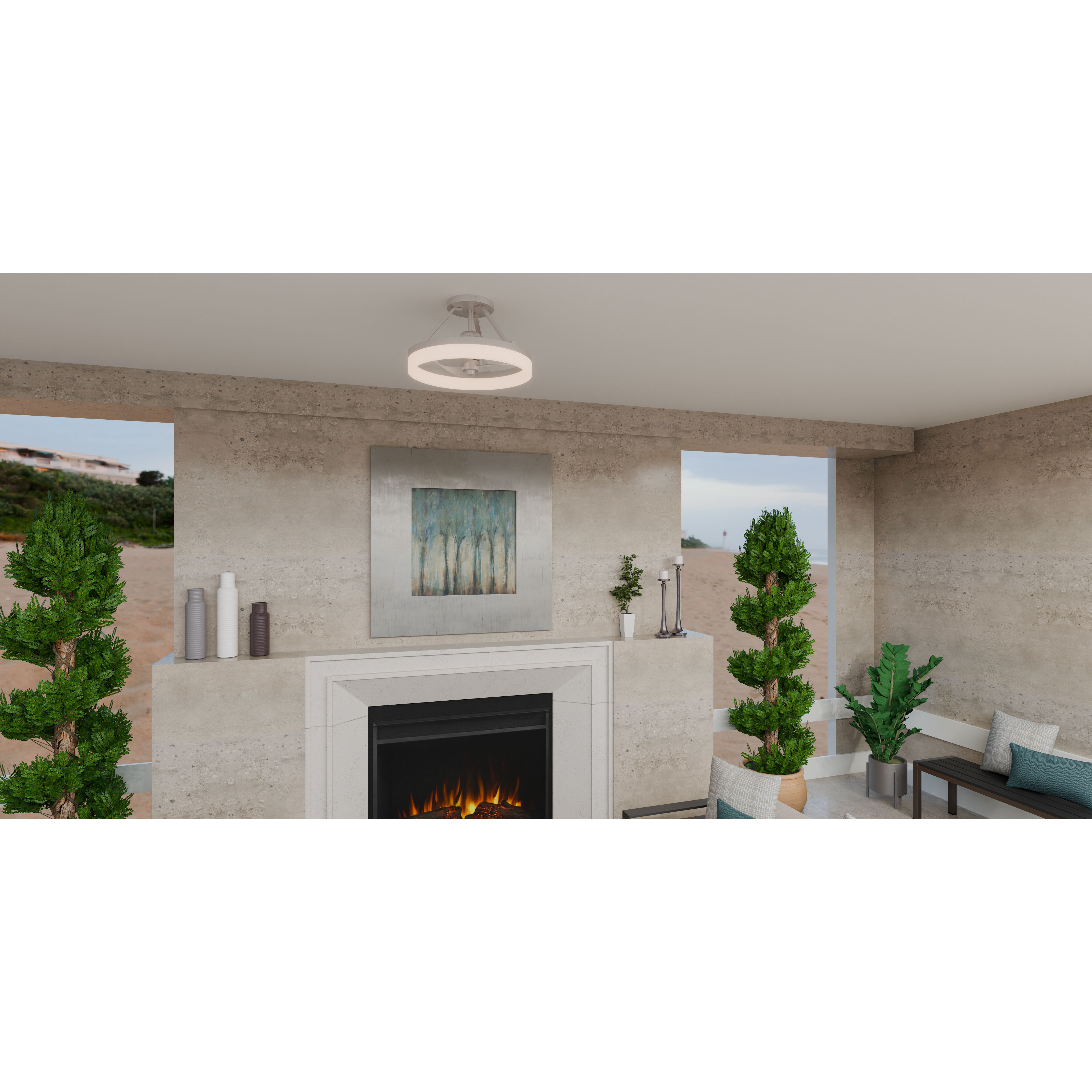 Cohen Brushed Nickel Fan Light, Fandelier