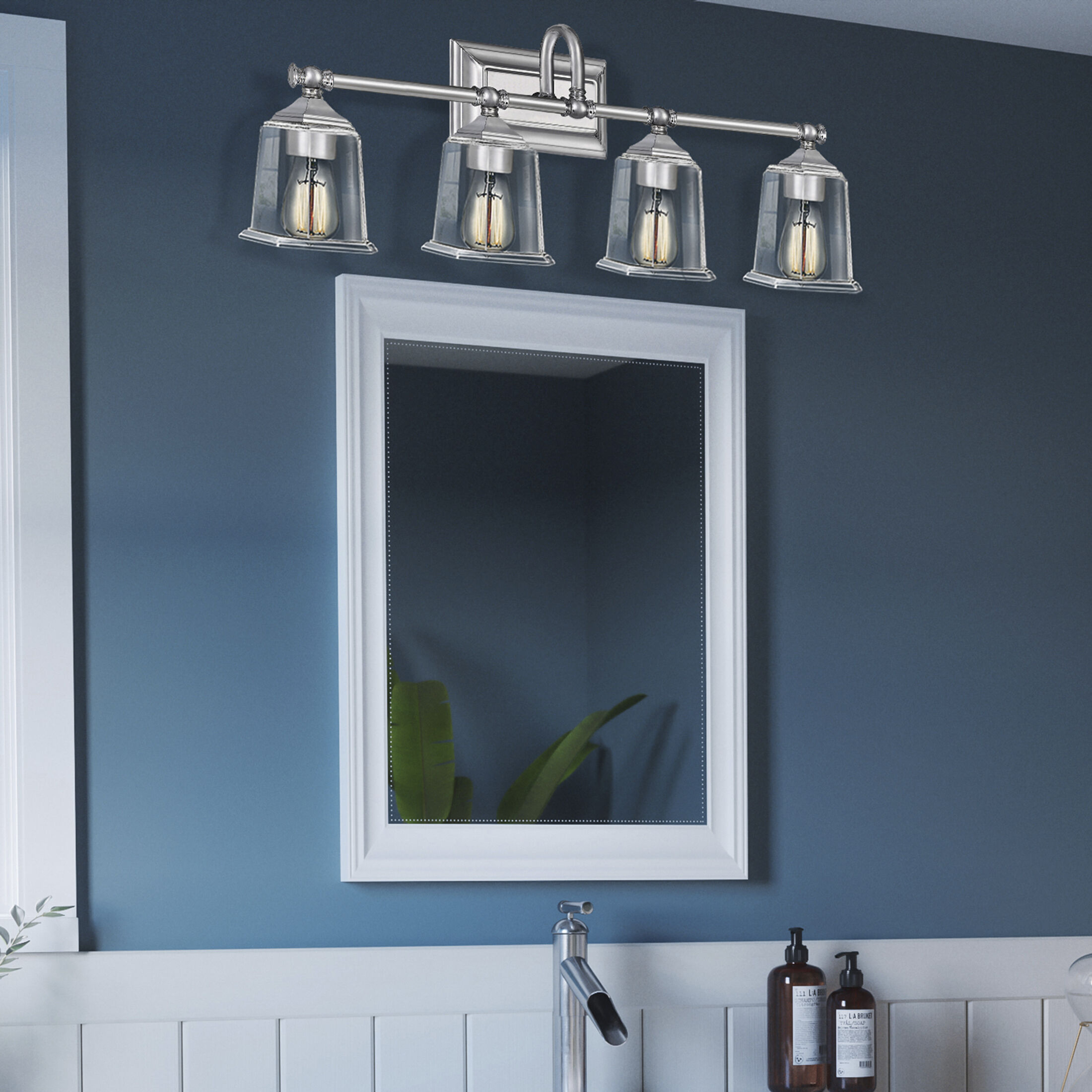 Nicholas 4 Light 31 inch Polished Chrome Bath Light Wall Light