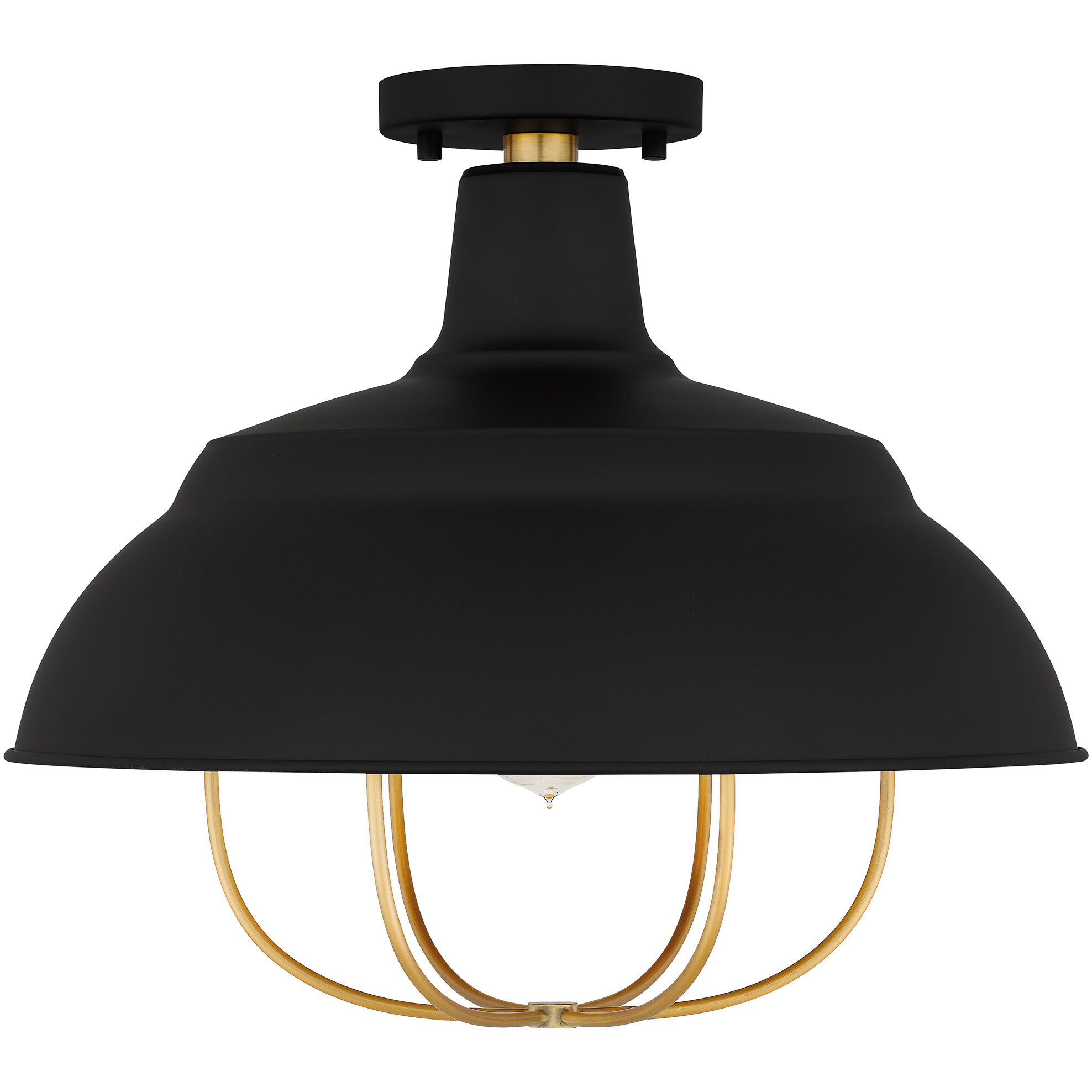 Darmody 1 Light 17 inch Matte Black Semi-Flush Mount Ceiling Light
