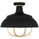 Darmody 1 Light 17 inch Matte Black Semi-Flush Mount Ceiling Light