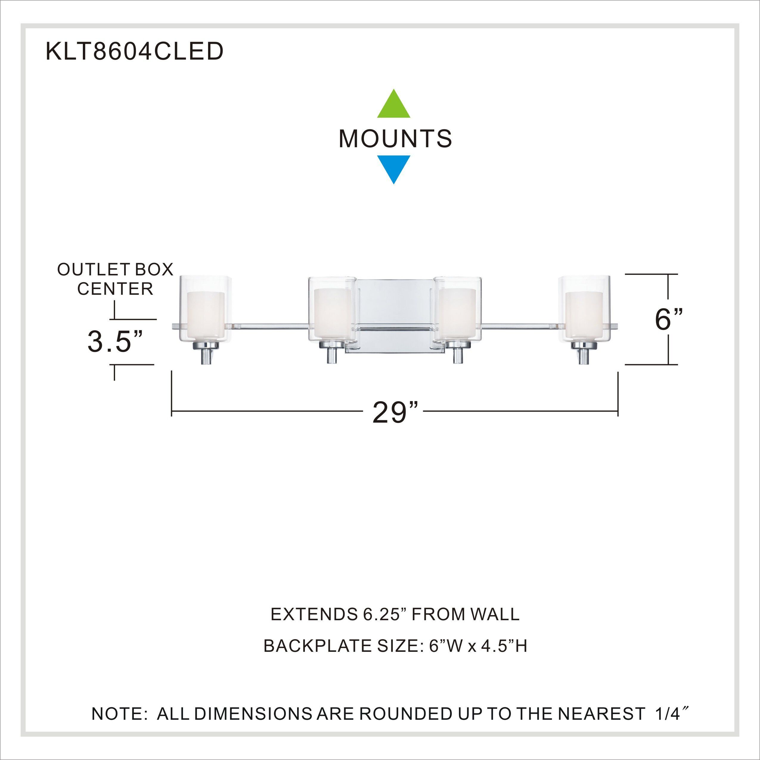 Kolt LED 29 inch Polished Chrome Bath Light Wall Light