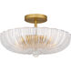 Belmond 3 Light 15.75 inch Brushed Gold Semi-Flush Mount Ceiling Light, Medium