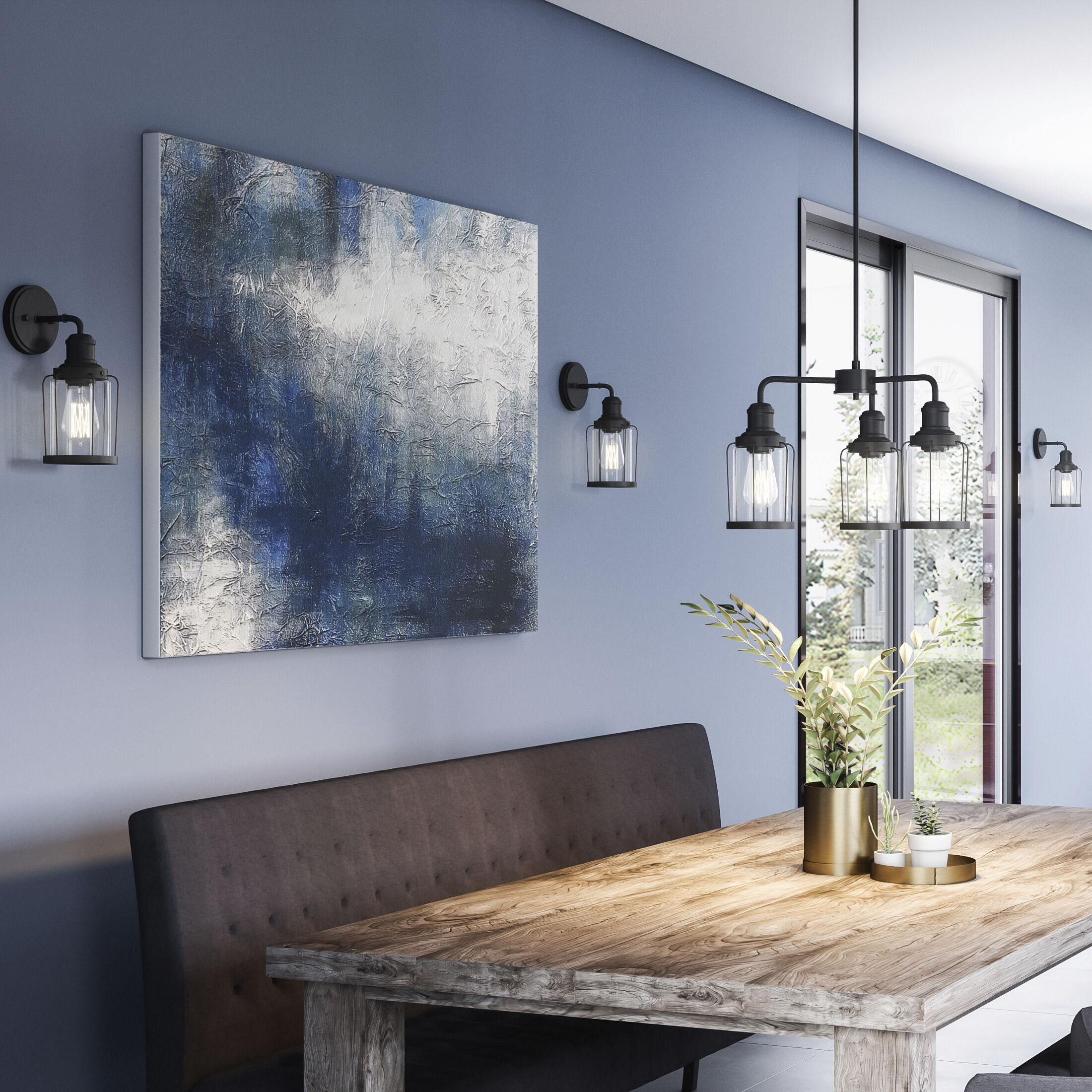 Ludlow 3 Light 20 inch Earth Black Chandelier Ceiling Light