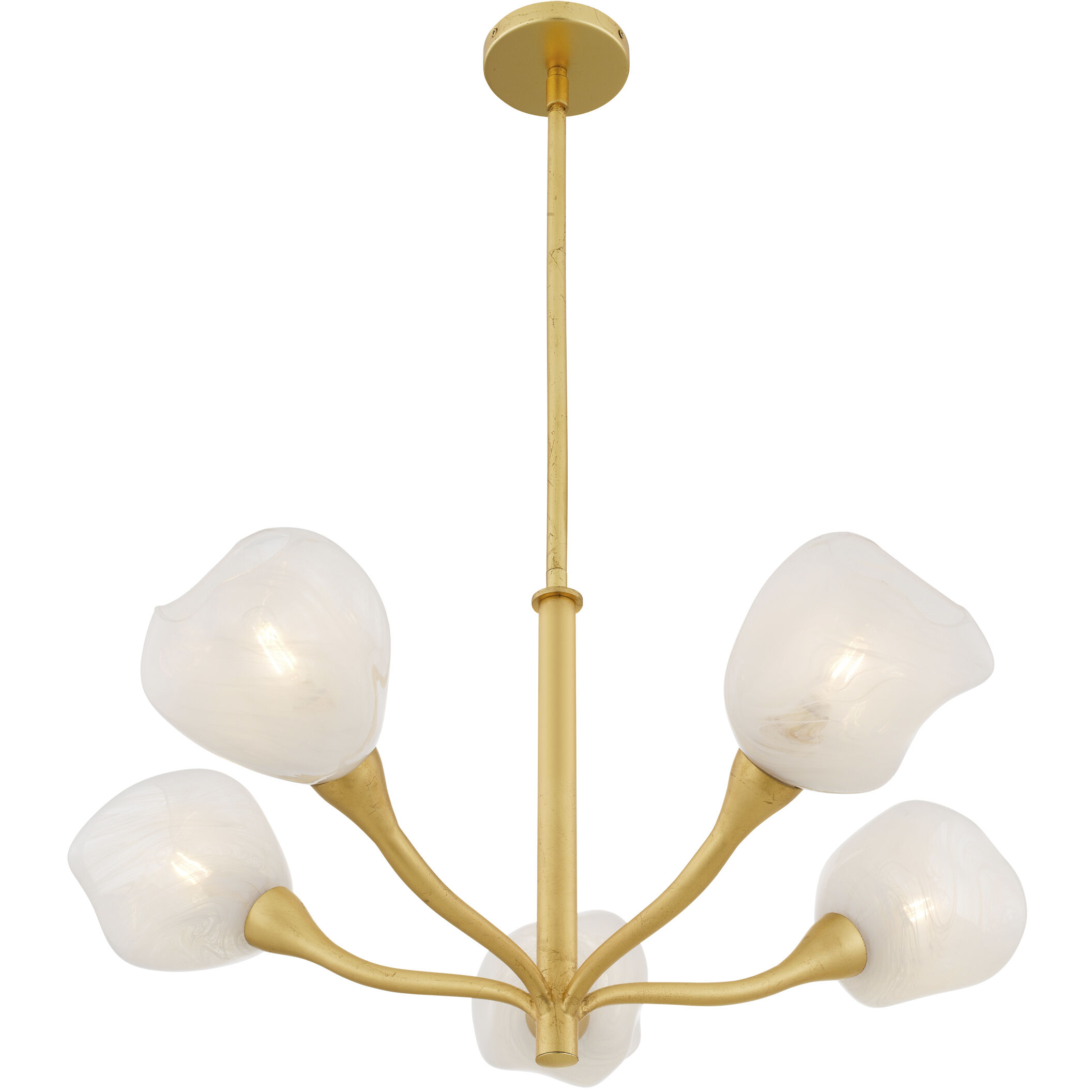Adelyn 5 Light 30 inch Gold Leaf Chandelier Ceiling Light
