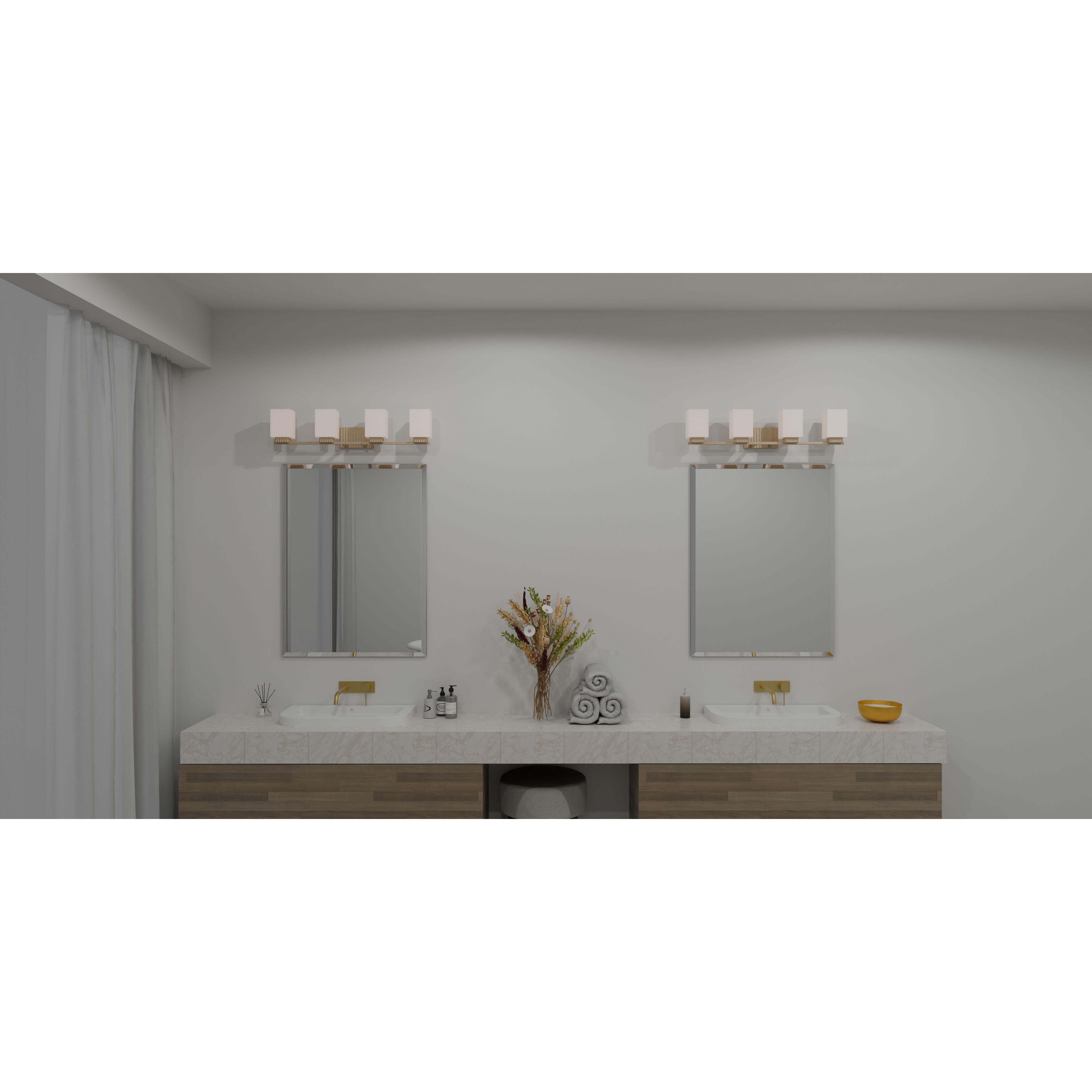 Joyner 4 Light 32 inch Bronze Gold Bath Light Wall Light, Extra Large